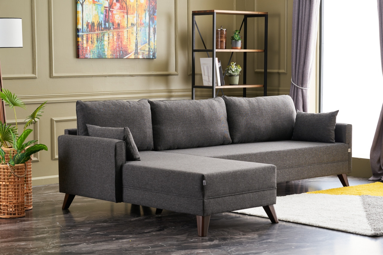 Bella Sofa Récamiere Links Anthrazit