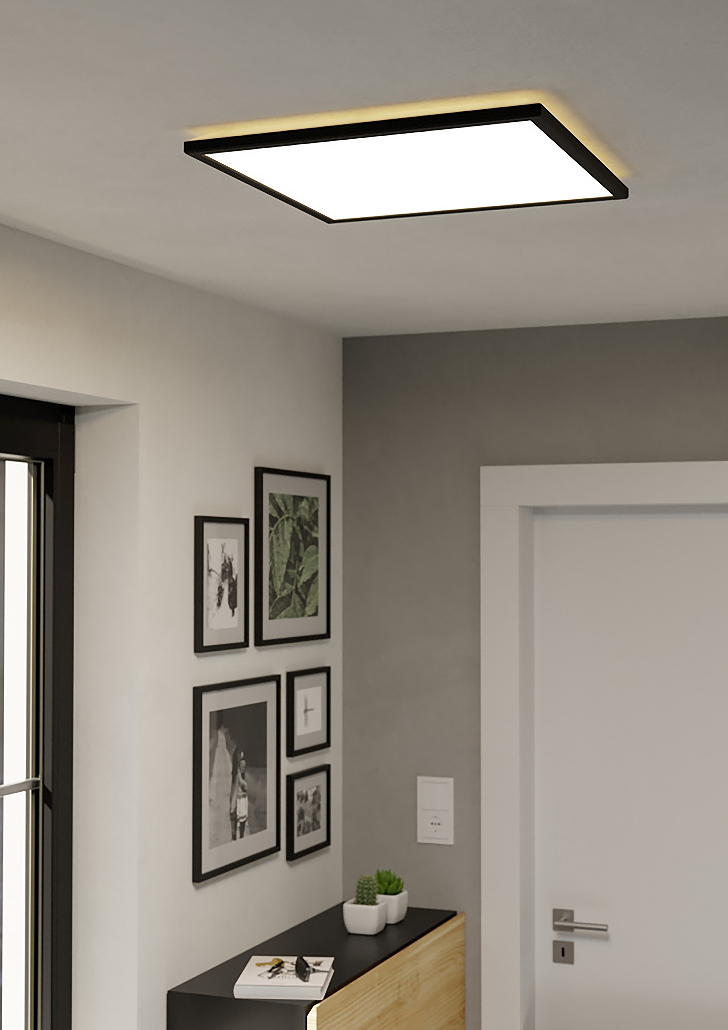 LED Ceiling Light Rovito-R 1-Light Plastic Black