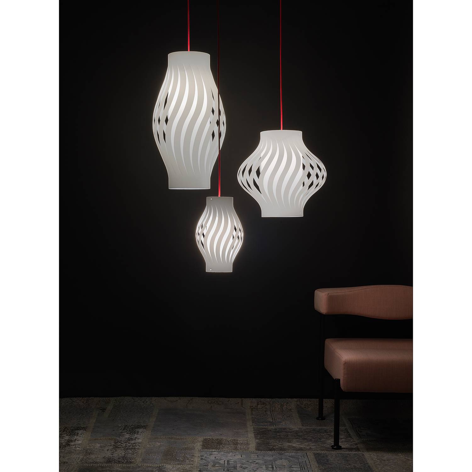 Helios I Pendelleuchte Polyacryl Weiß 1-flammig