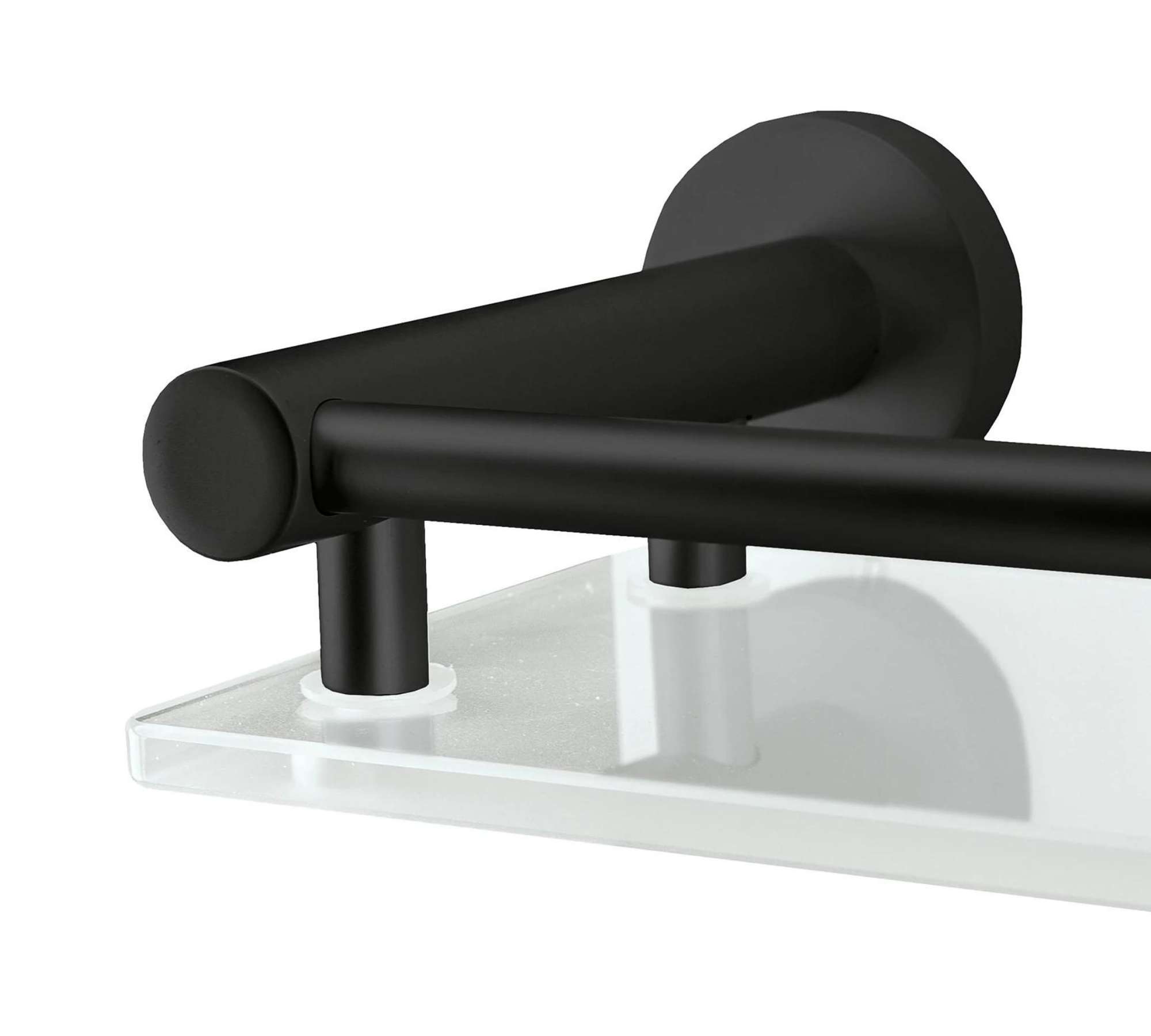 Ablage Aluminium Glas Schwarz