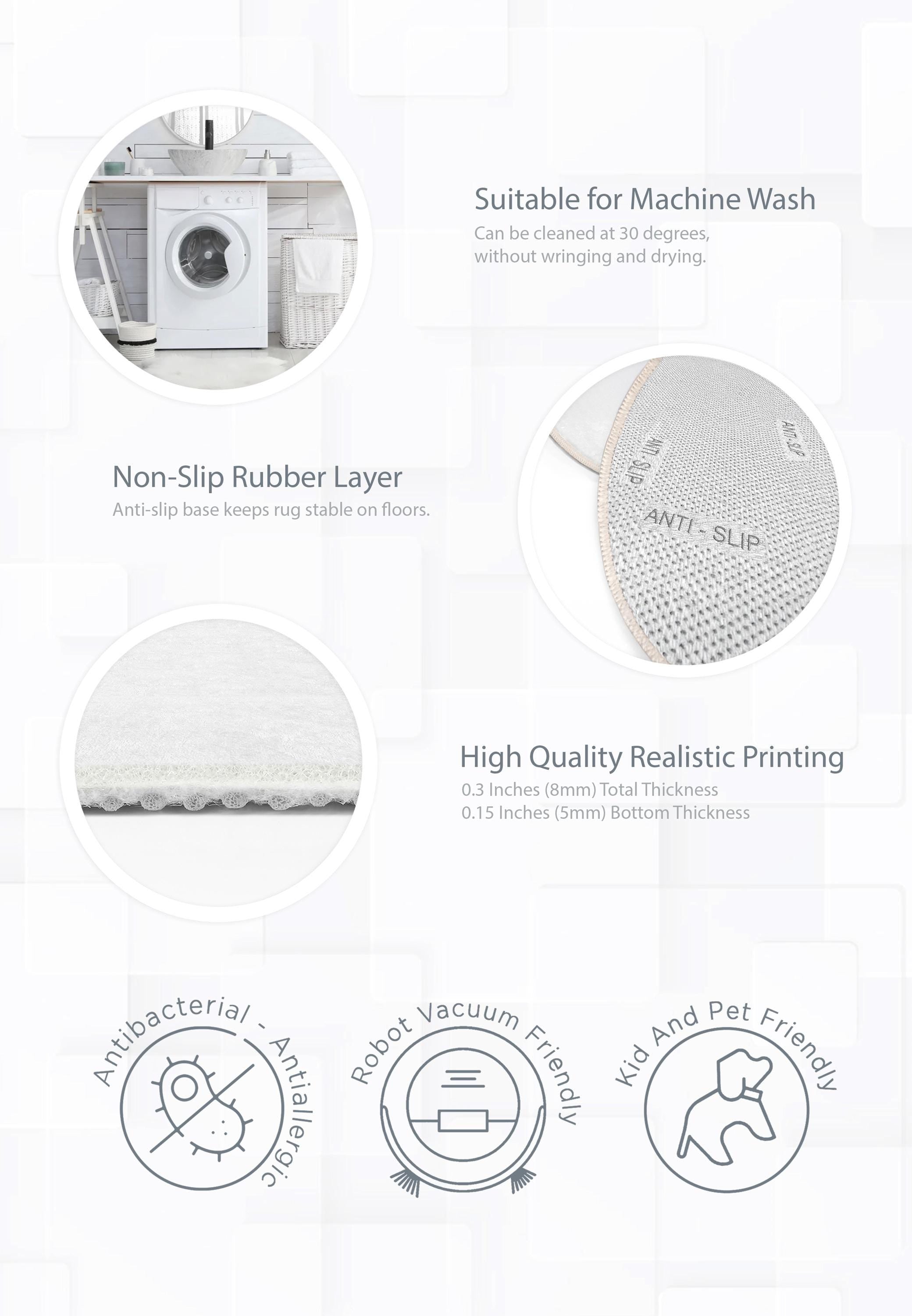 Bunter Strandhaus-Kinderteppich Mehrfarbig  Ø120cm