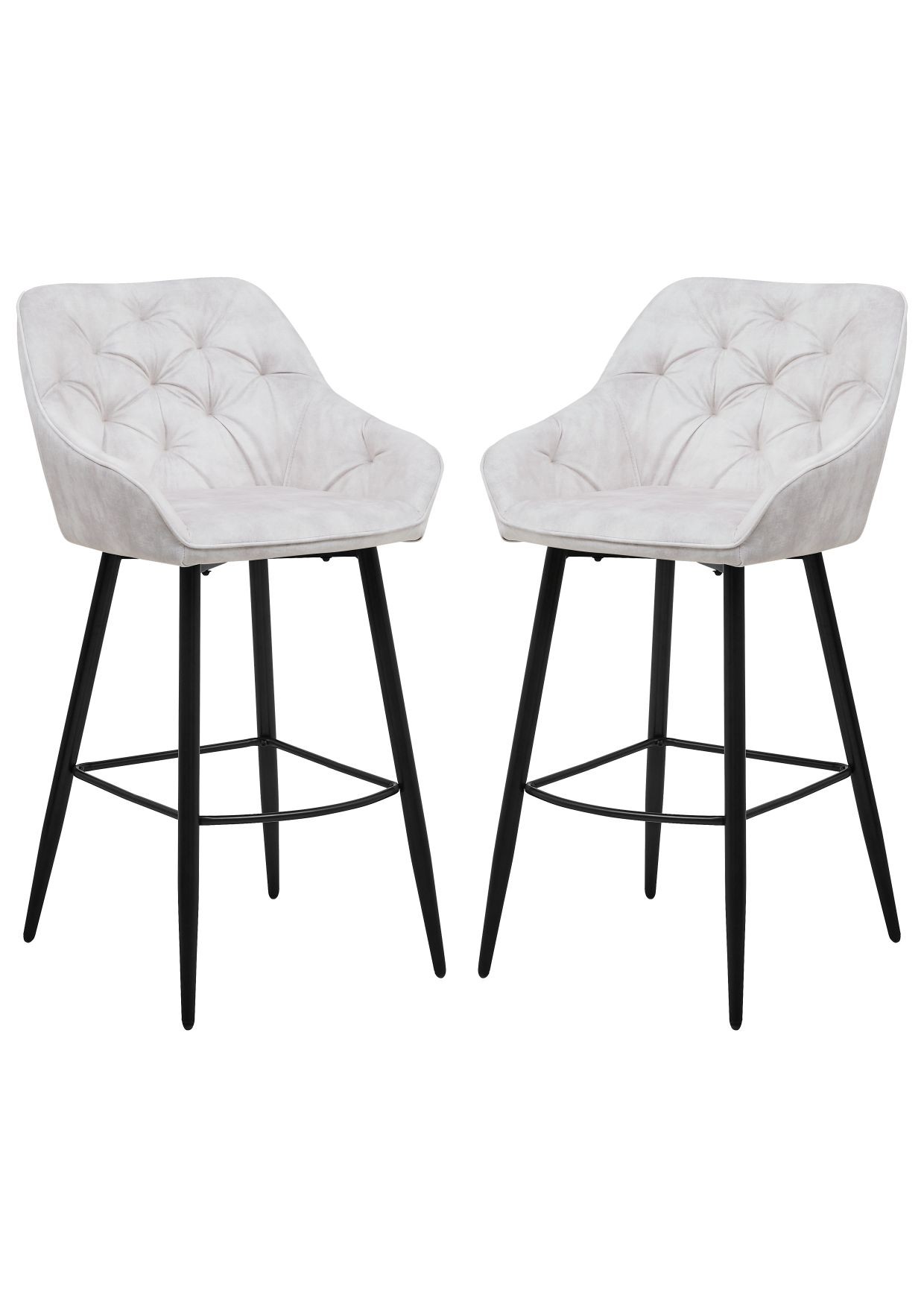 2x Liverpool Barhocker Textil Metall