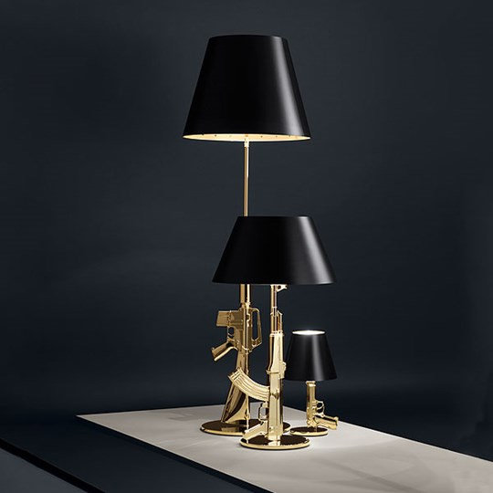 Lounge Gun Stehleuchte Metall Gold
