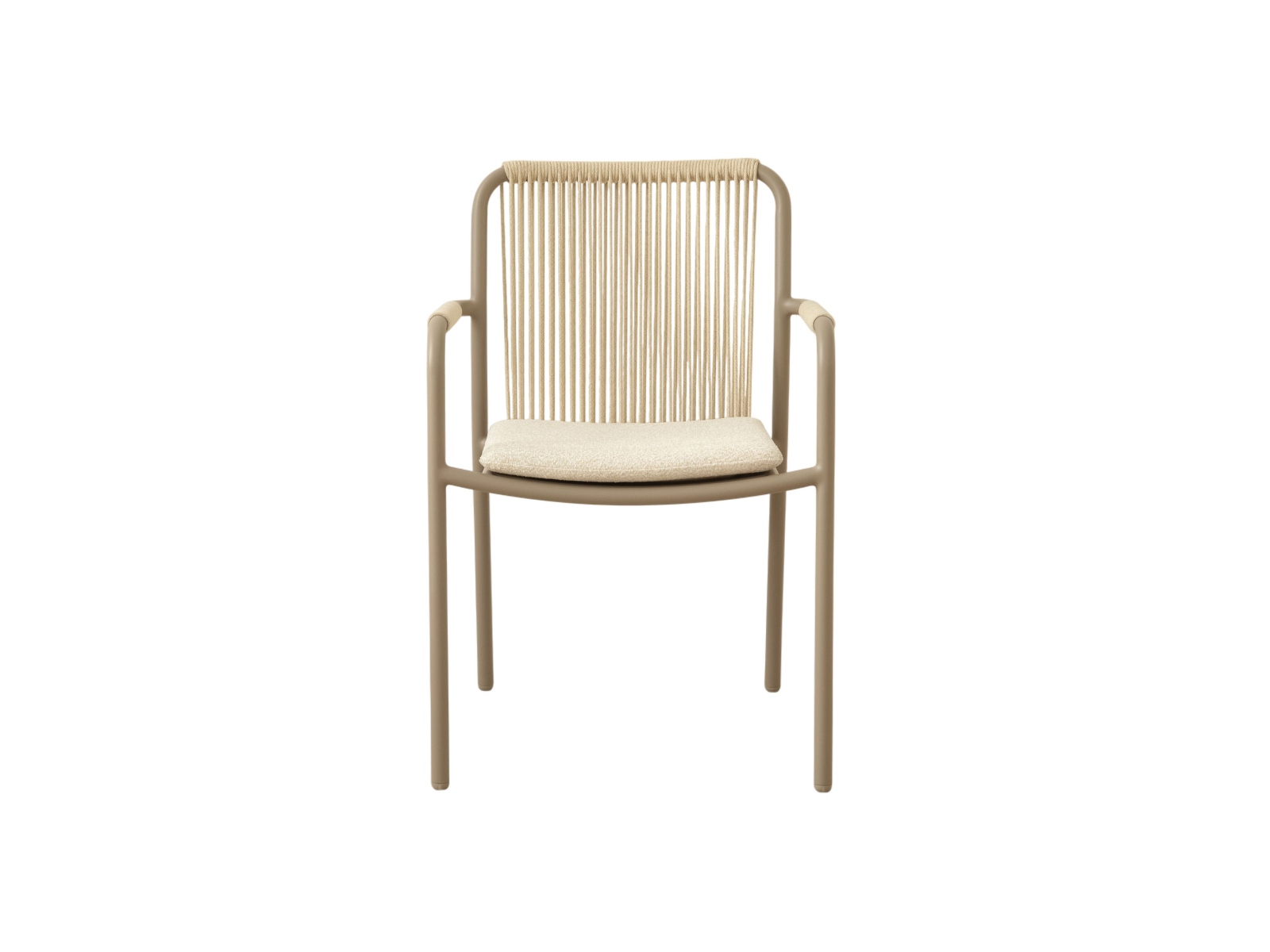 Sedia da giardino Peralta poliestere crema 57x62x83 cm