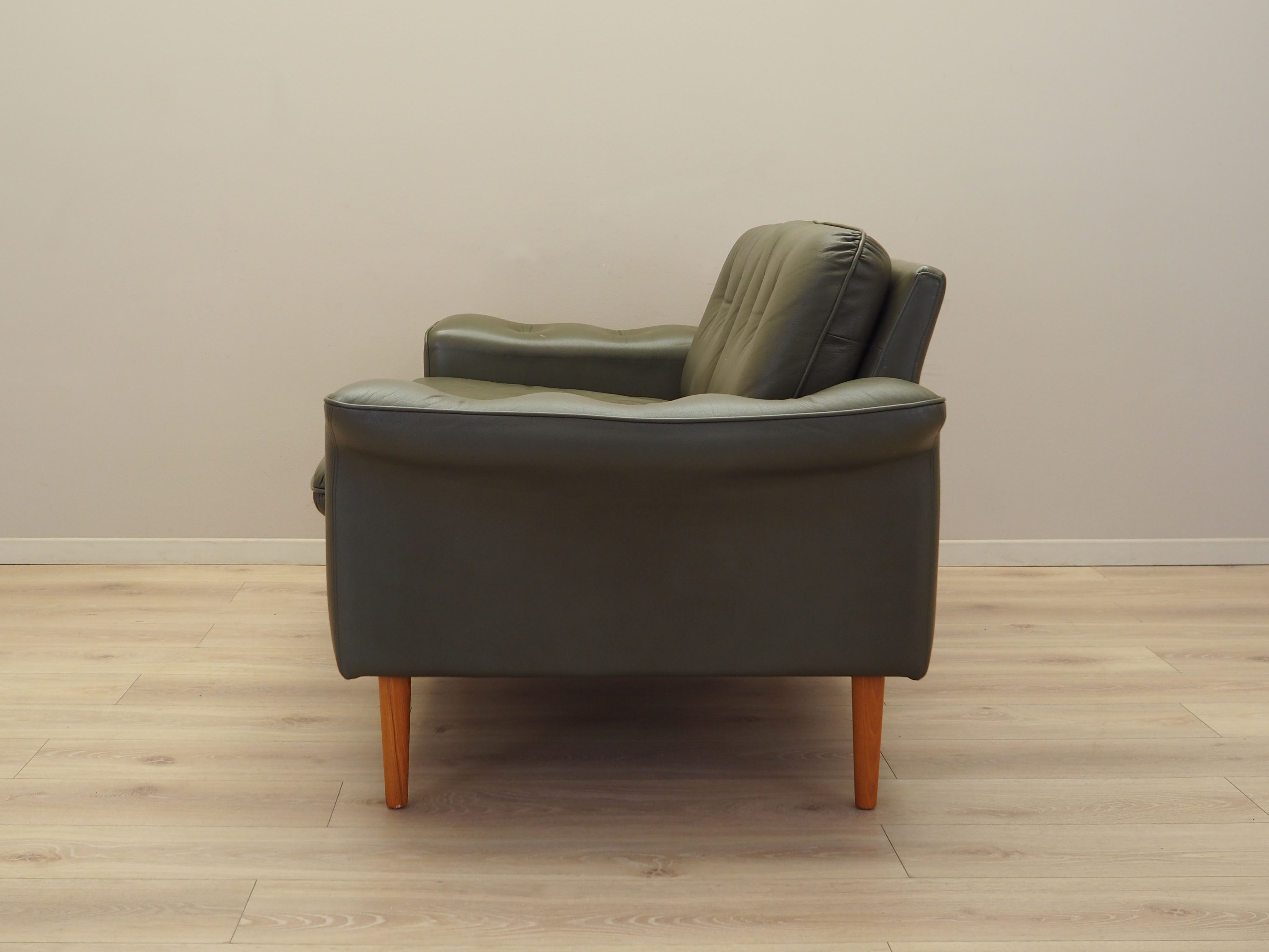 Sofa Leder Grün 1970er Jahre