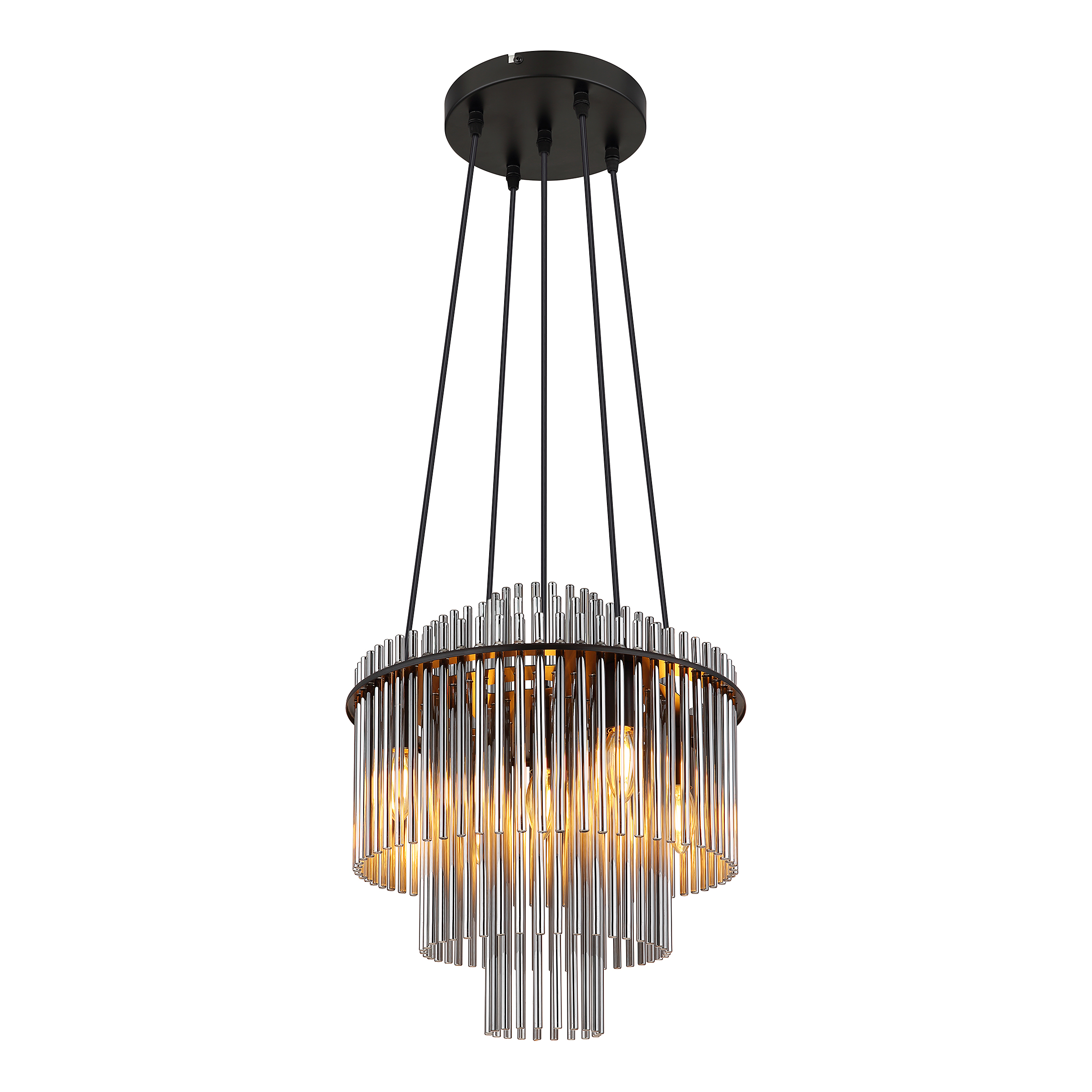 Pendelleuchte Gorley Typ G Rauchglas Eisen Schwarz
