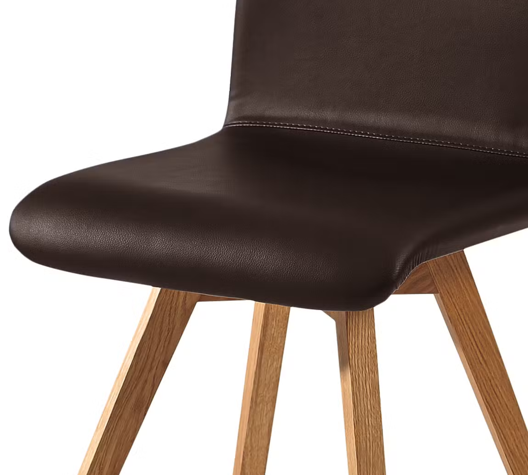 2x Stuhl Kunstleder Holz Dunkelbraun
