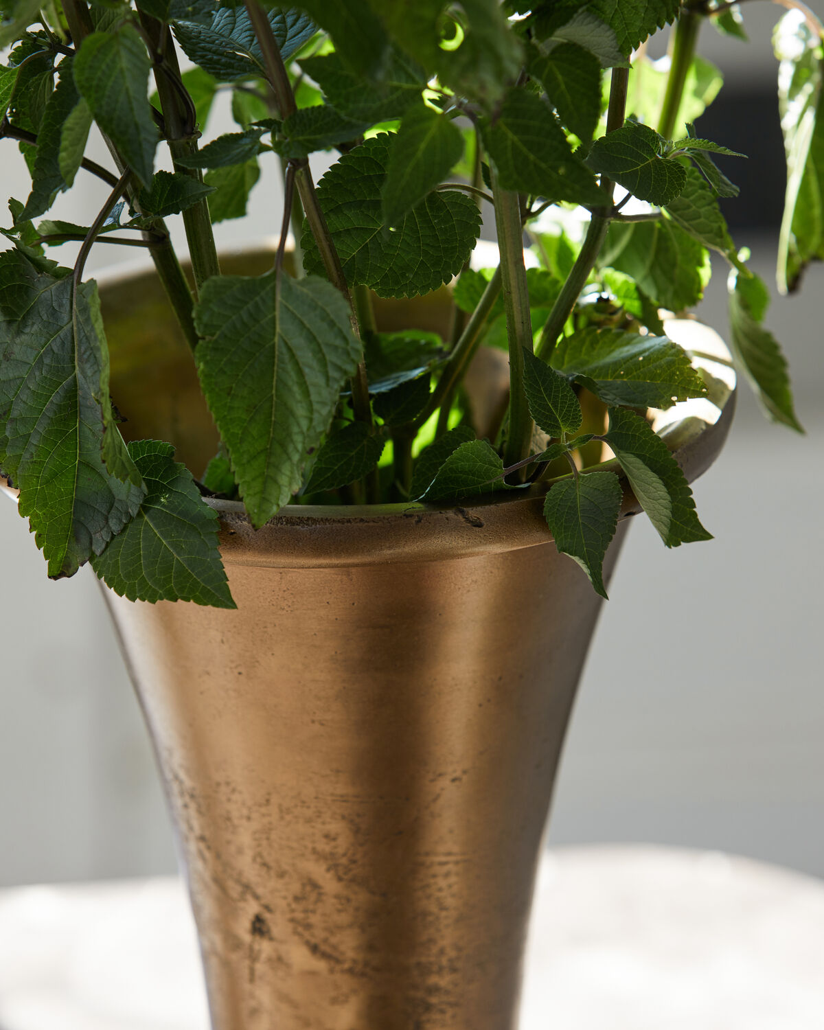 2x HDFlorist Vase Antique Brass
