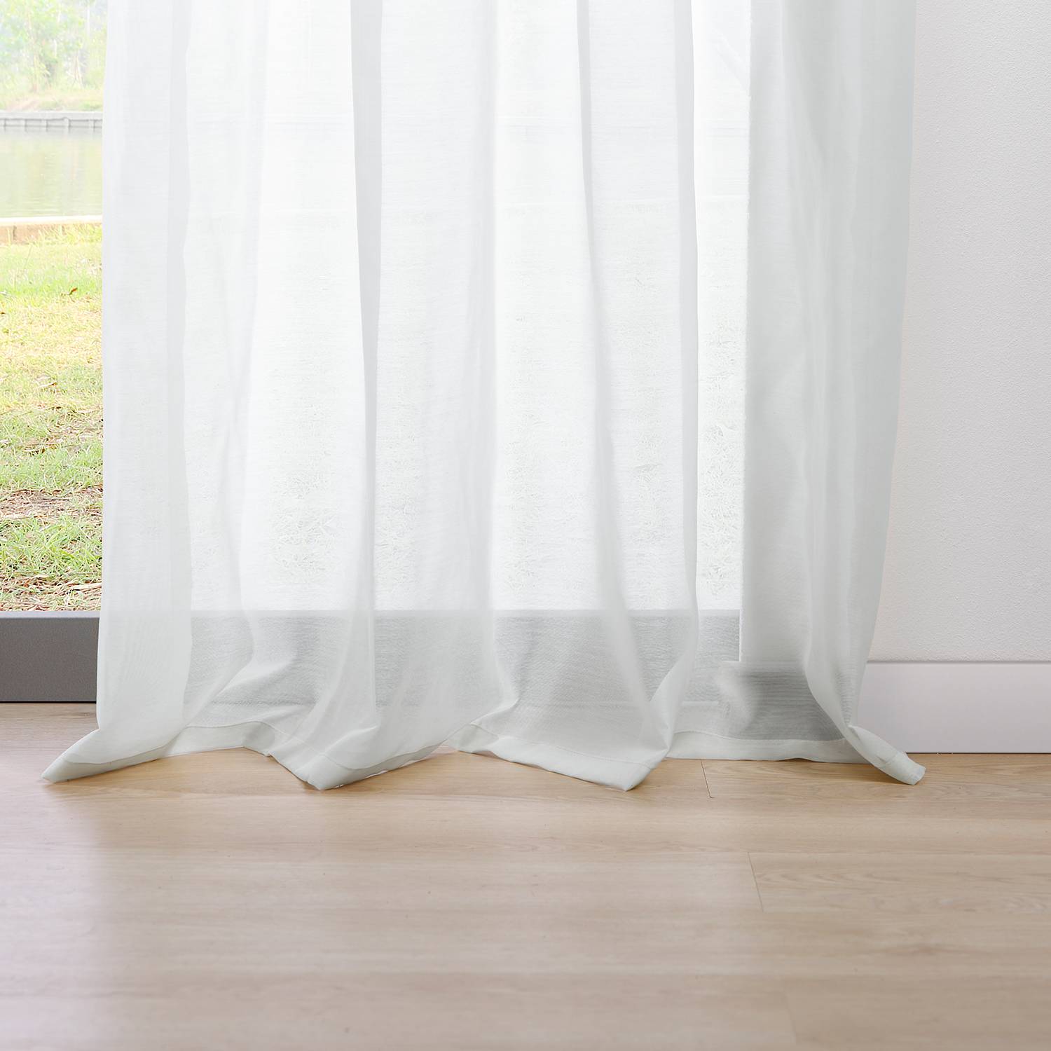 Ösenschal Pure Polyester Weiß 135 x 300 cm