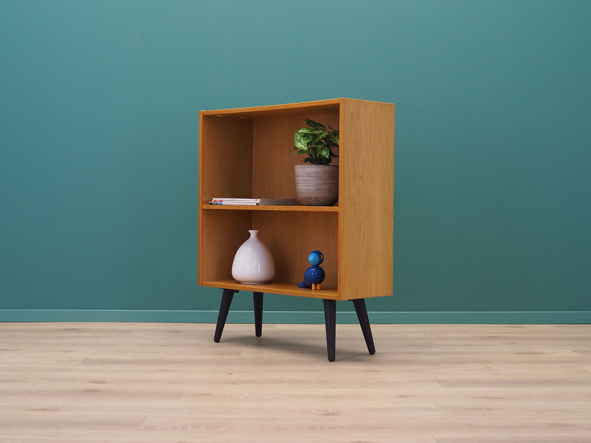 Vintage Bookshelf Ash Wood Brown 1970s