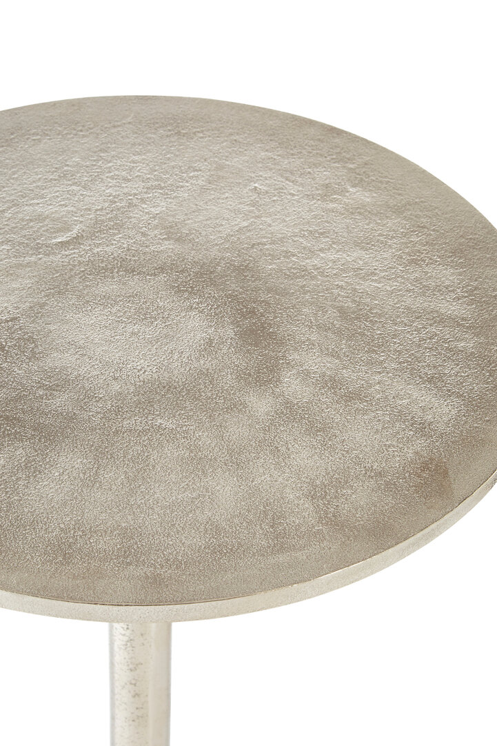 Halle Round Side Table Aluminum Silver