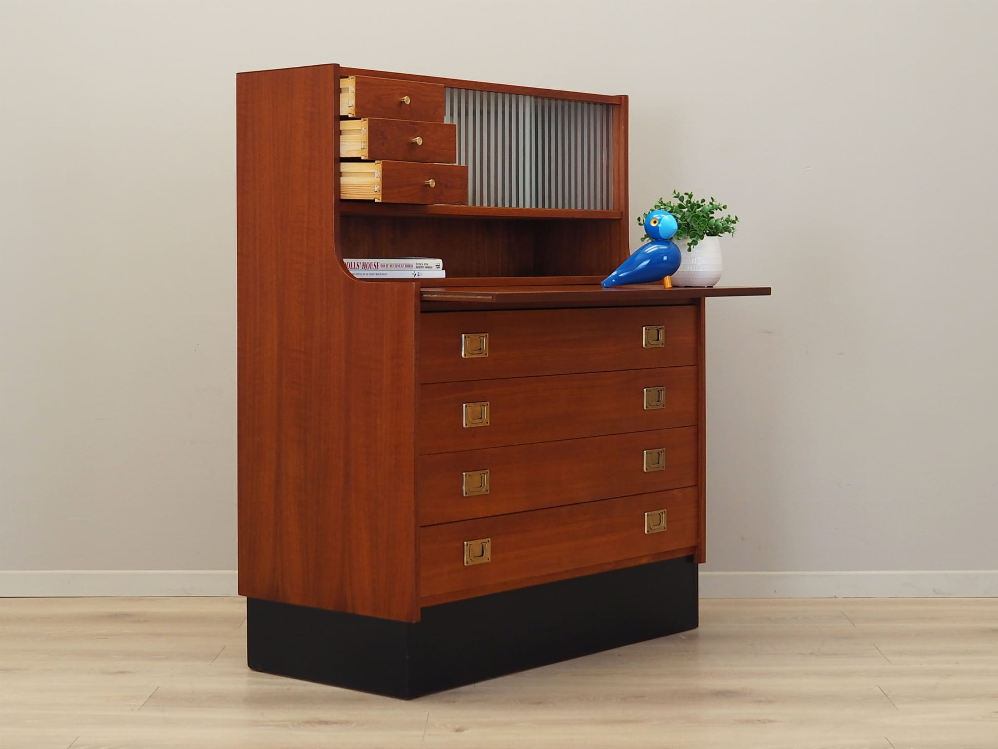 Vintage Secretary Teak Brown 1970s