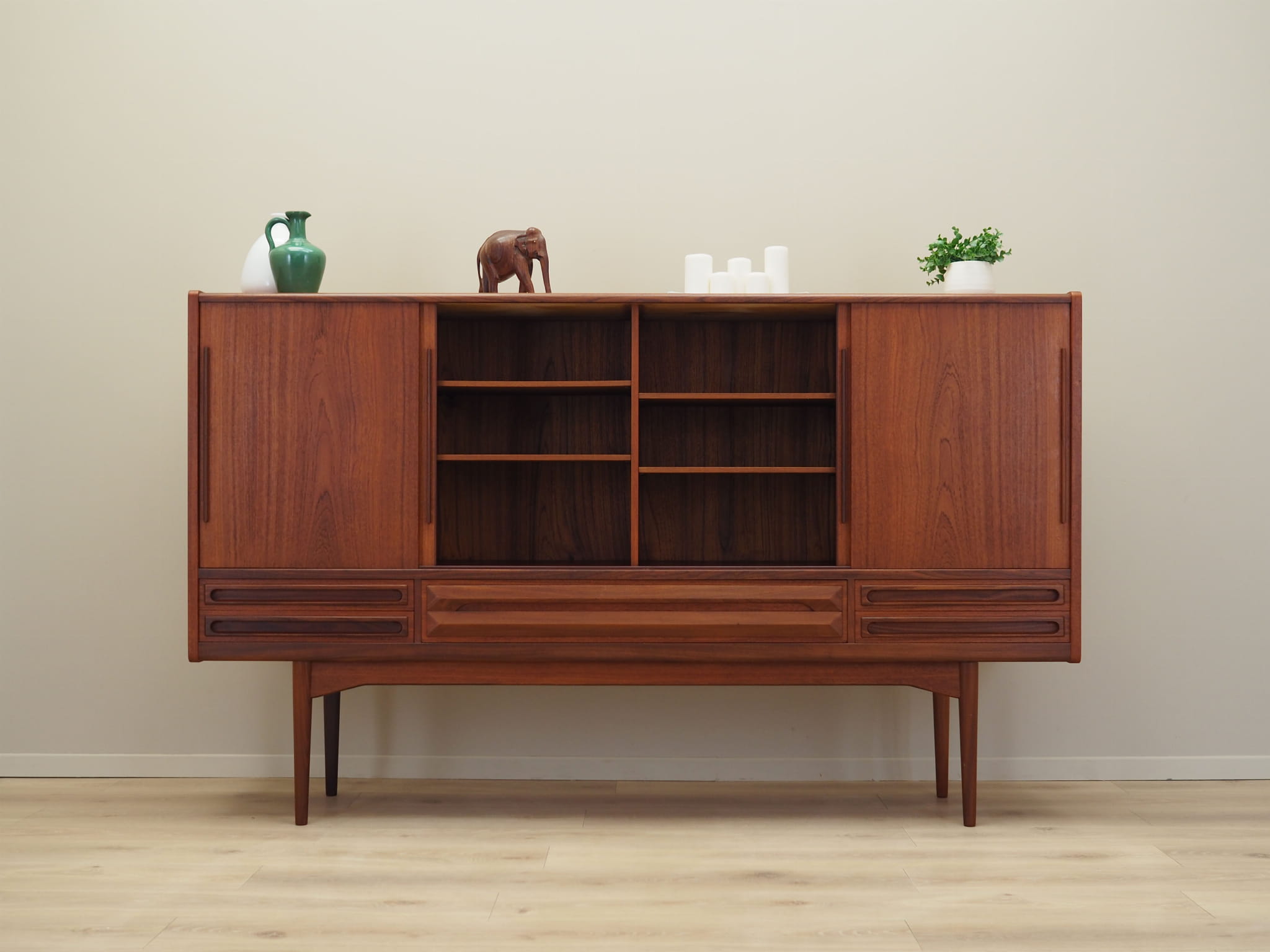 Highboard Holz Braun 1960er Jahre