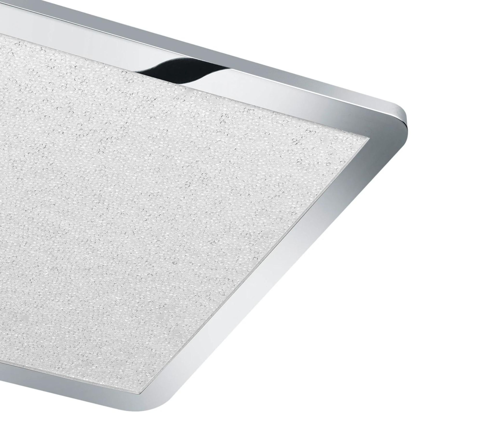 LED Deckenleuchte 1-flammig Glas Eisen Silber