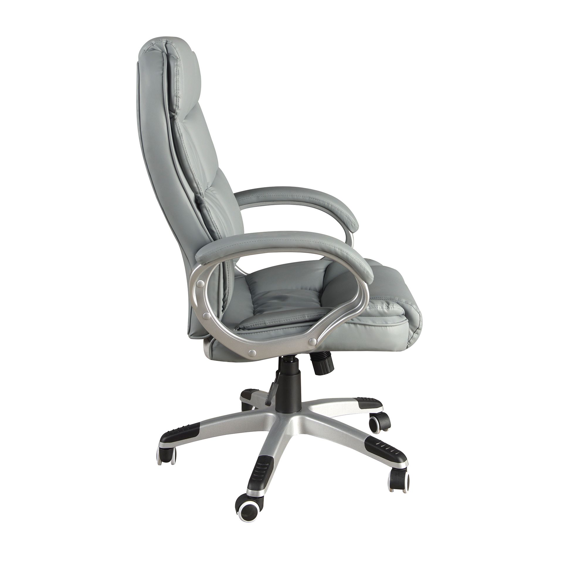 Office chair faux leather gray