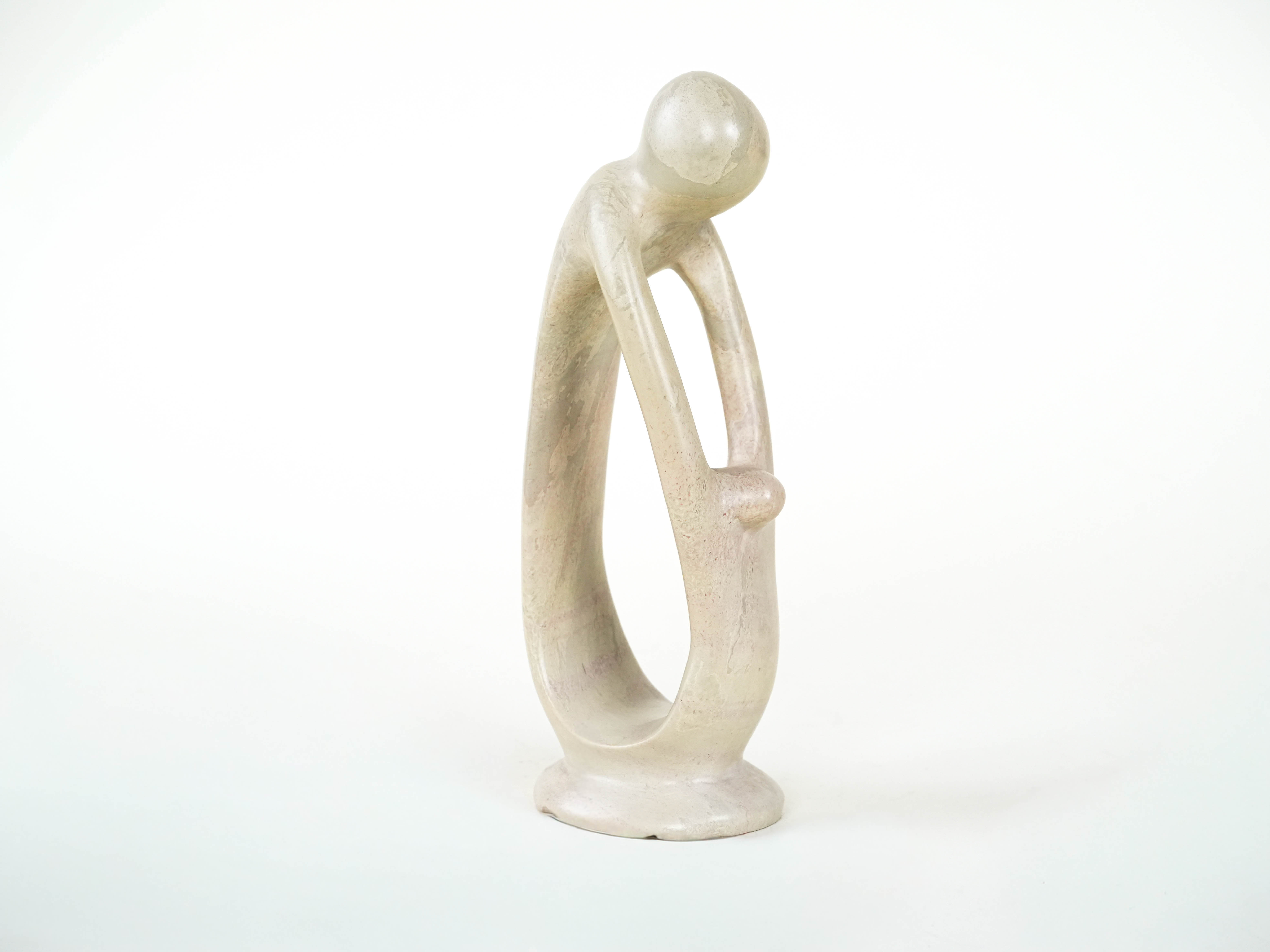 Abstrakte Skulptur Beige 1980er Jahre