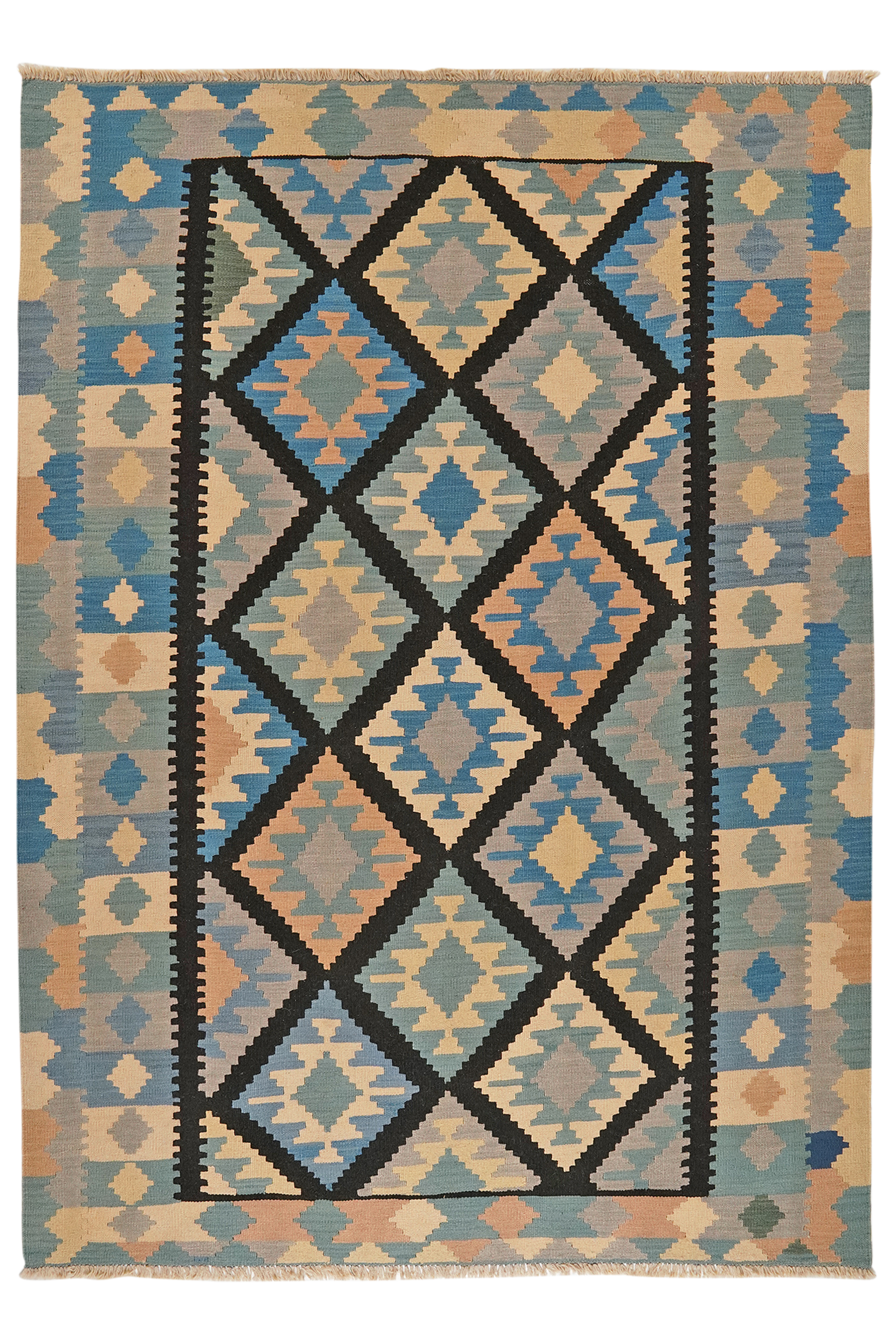 Kelim Gashgai Carpet Wool Black