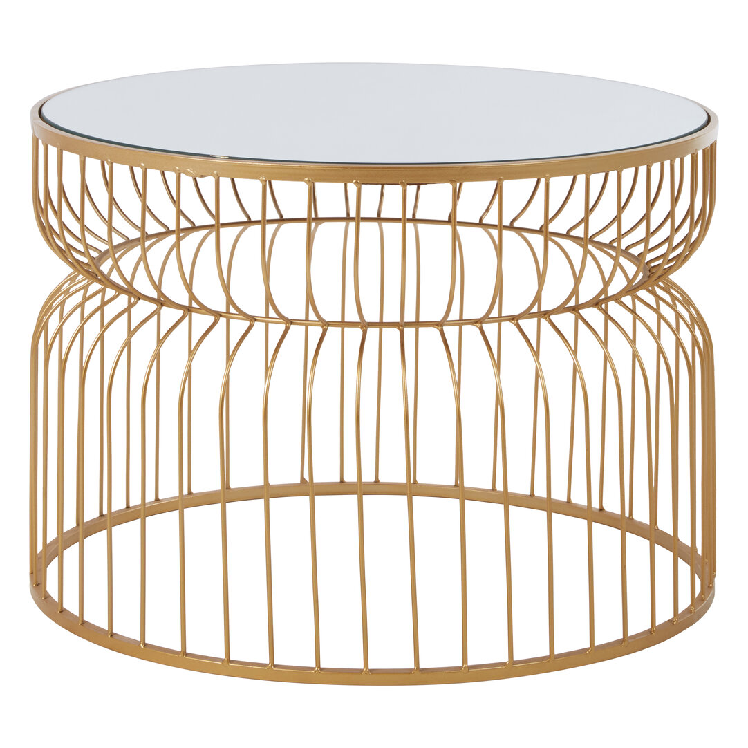 Avantis Gold Metalldrahtgestell Runder Beistelltisch
