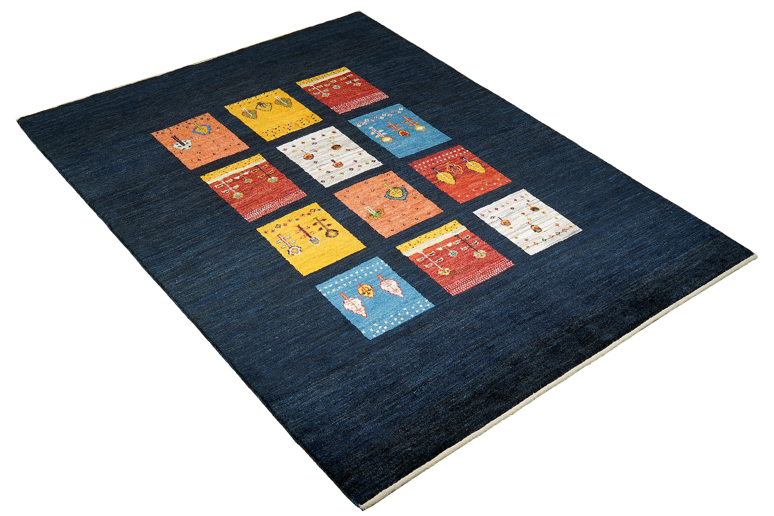 Rizbaf Gabbeh-Teppich Wolle Blau