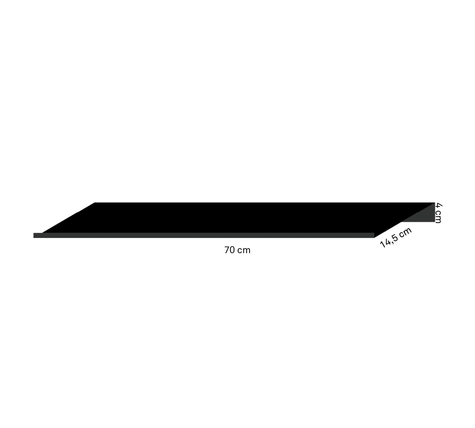 Shelf Large Steel Powder-coated Black