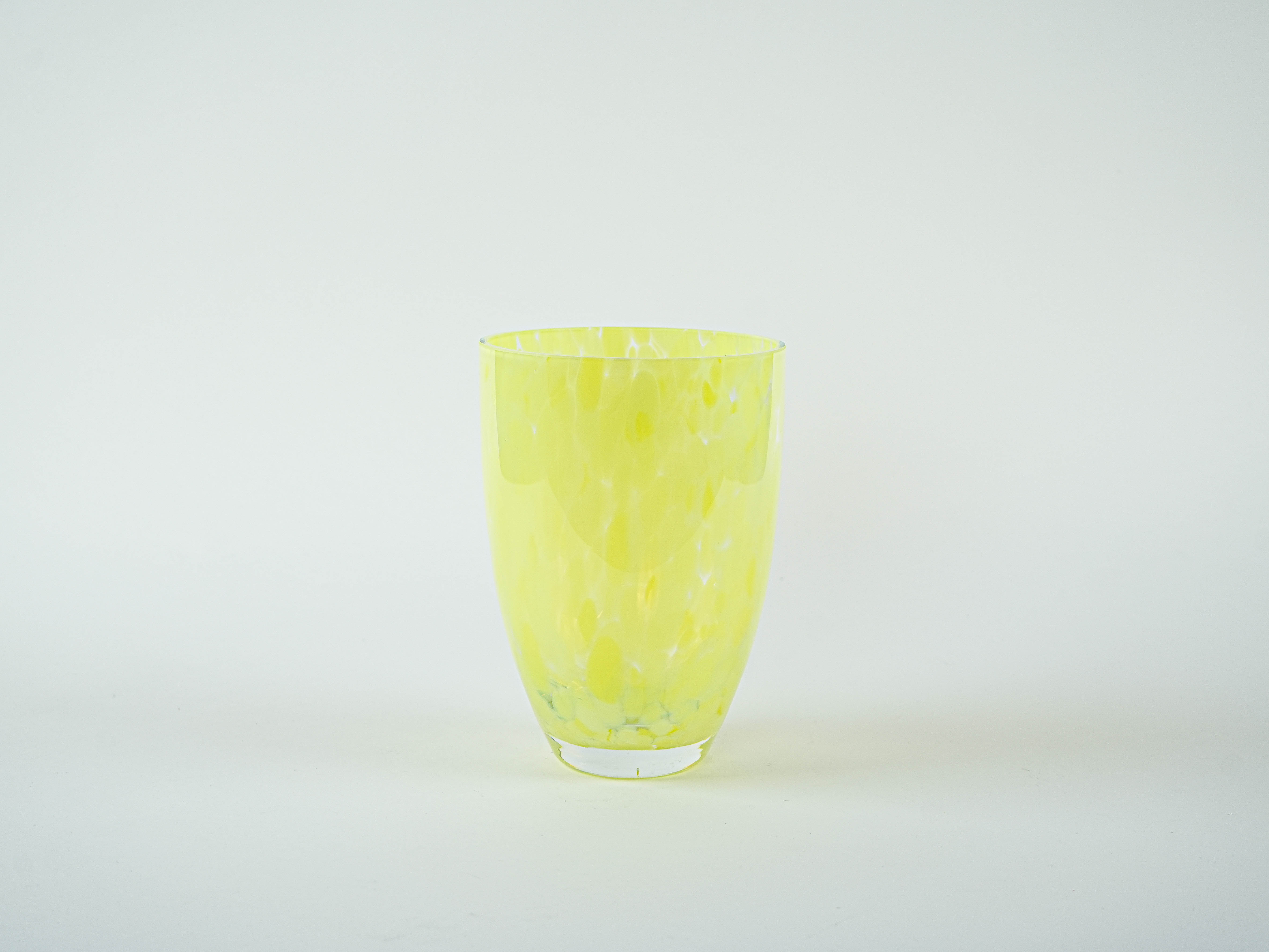 Glass Vase Lemon Yellow 1970s