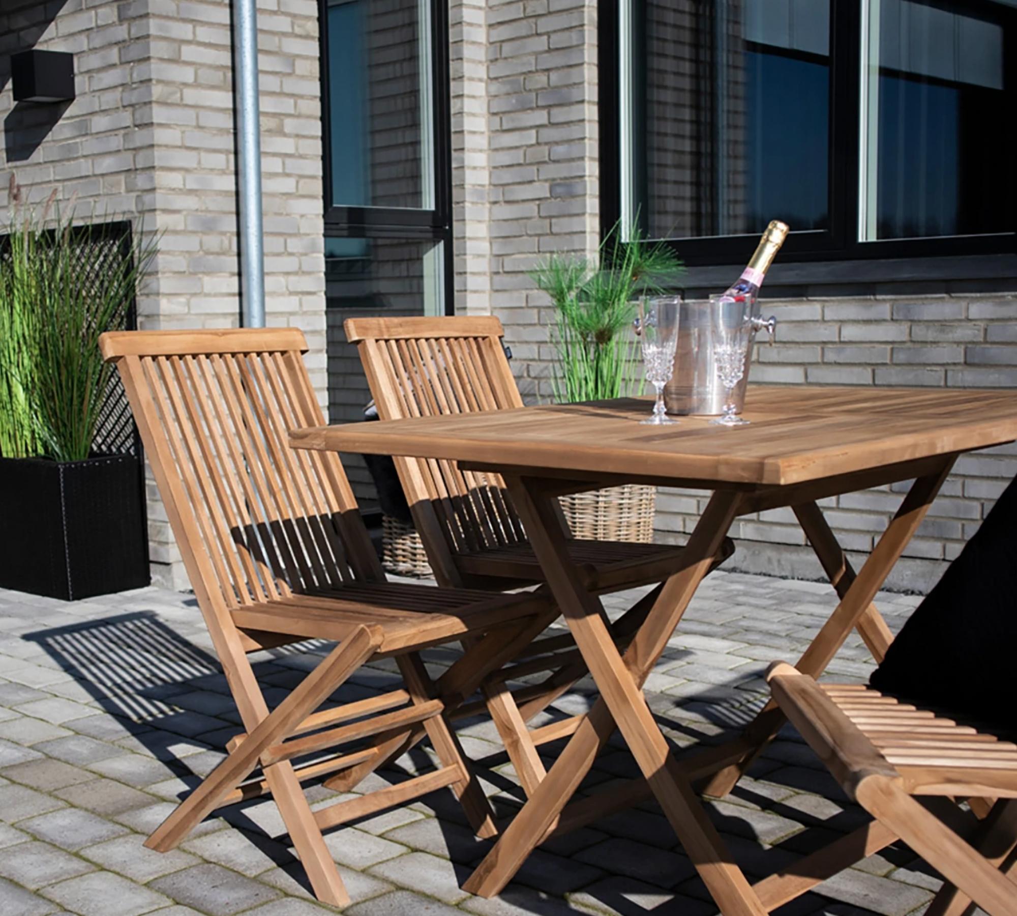 2x Teak-Gartenstuhl Klappbar