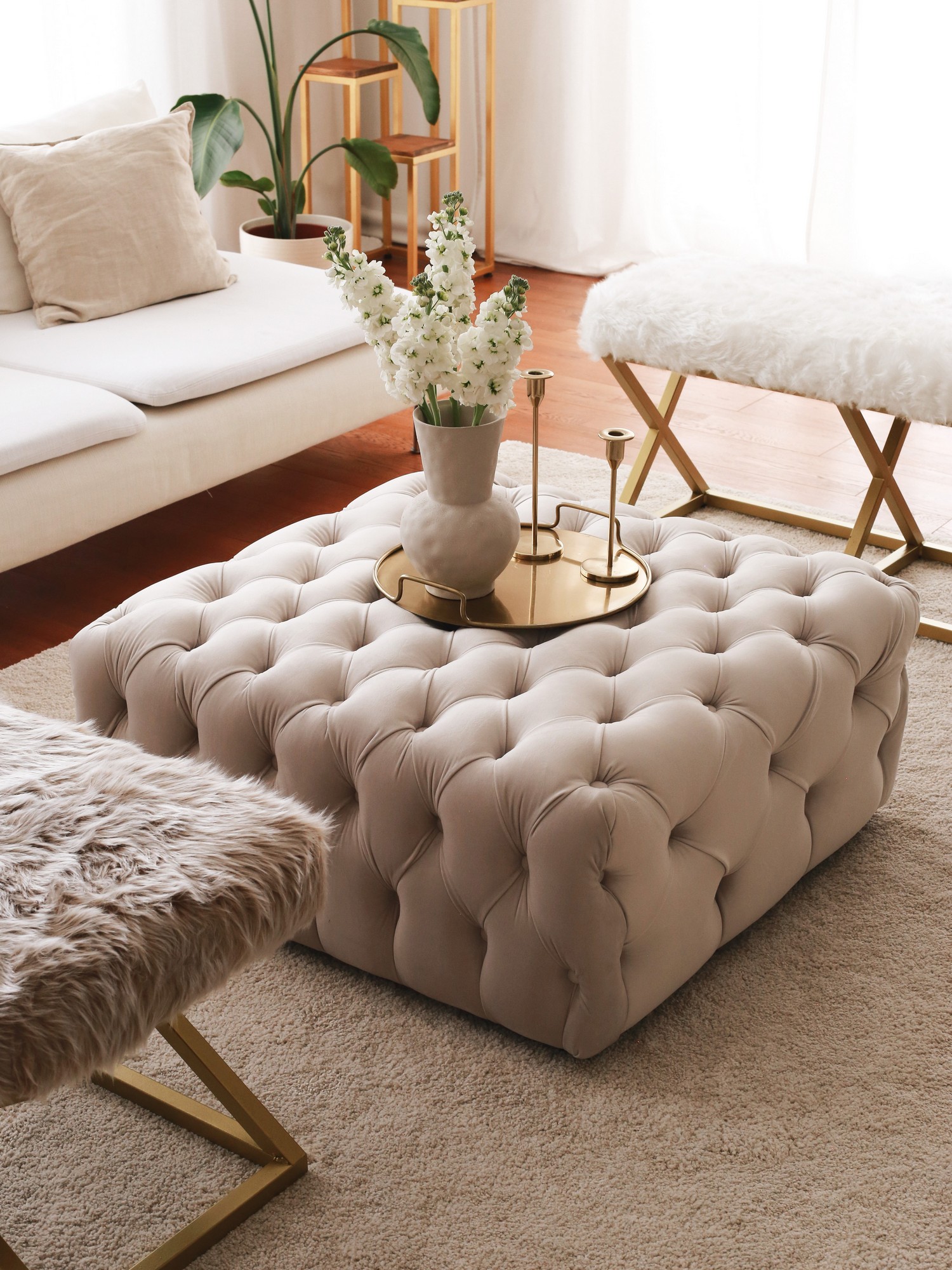 Chester Pouf Creme