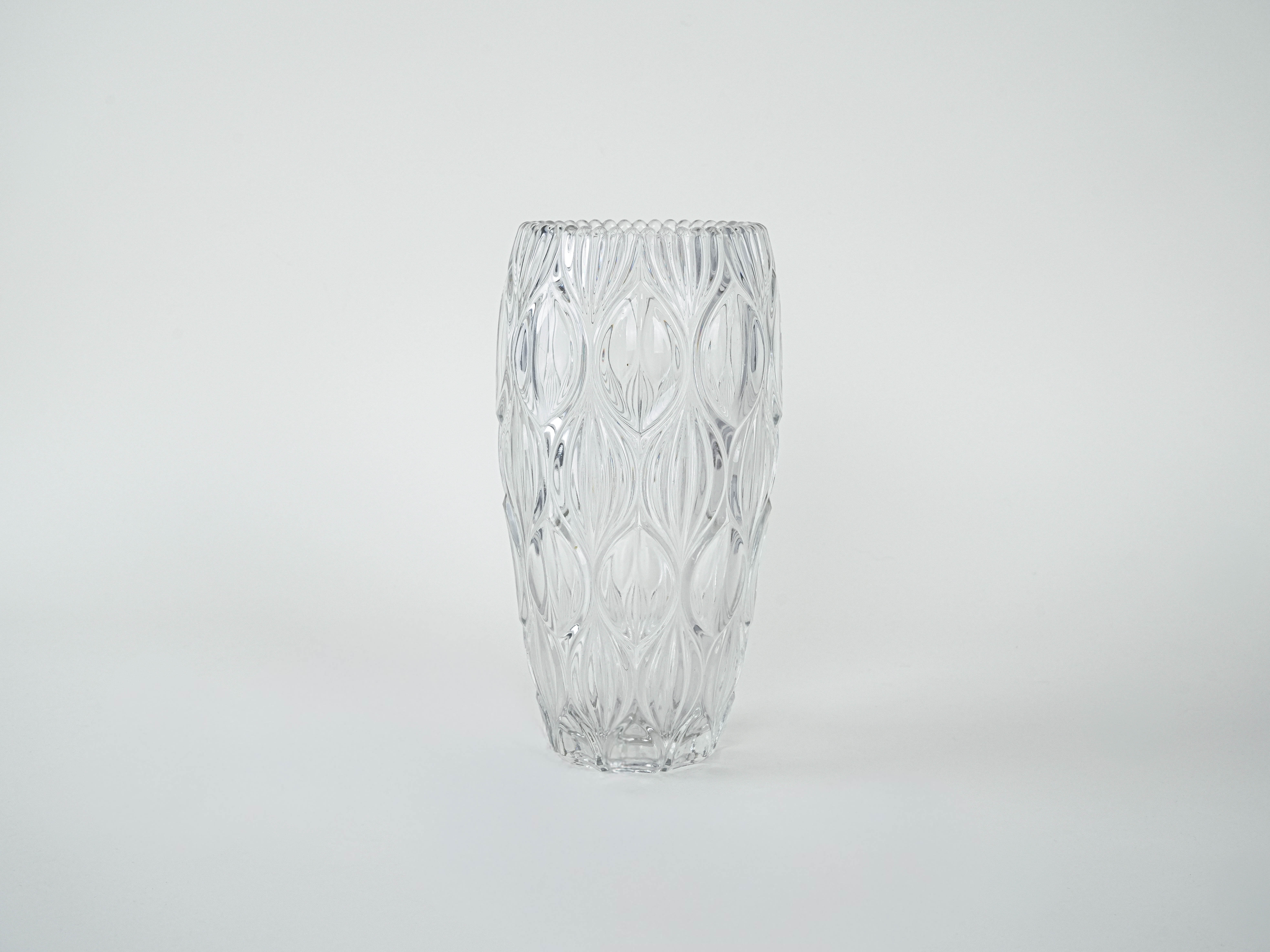 Kristallvase Transparent 1960er Jahre
