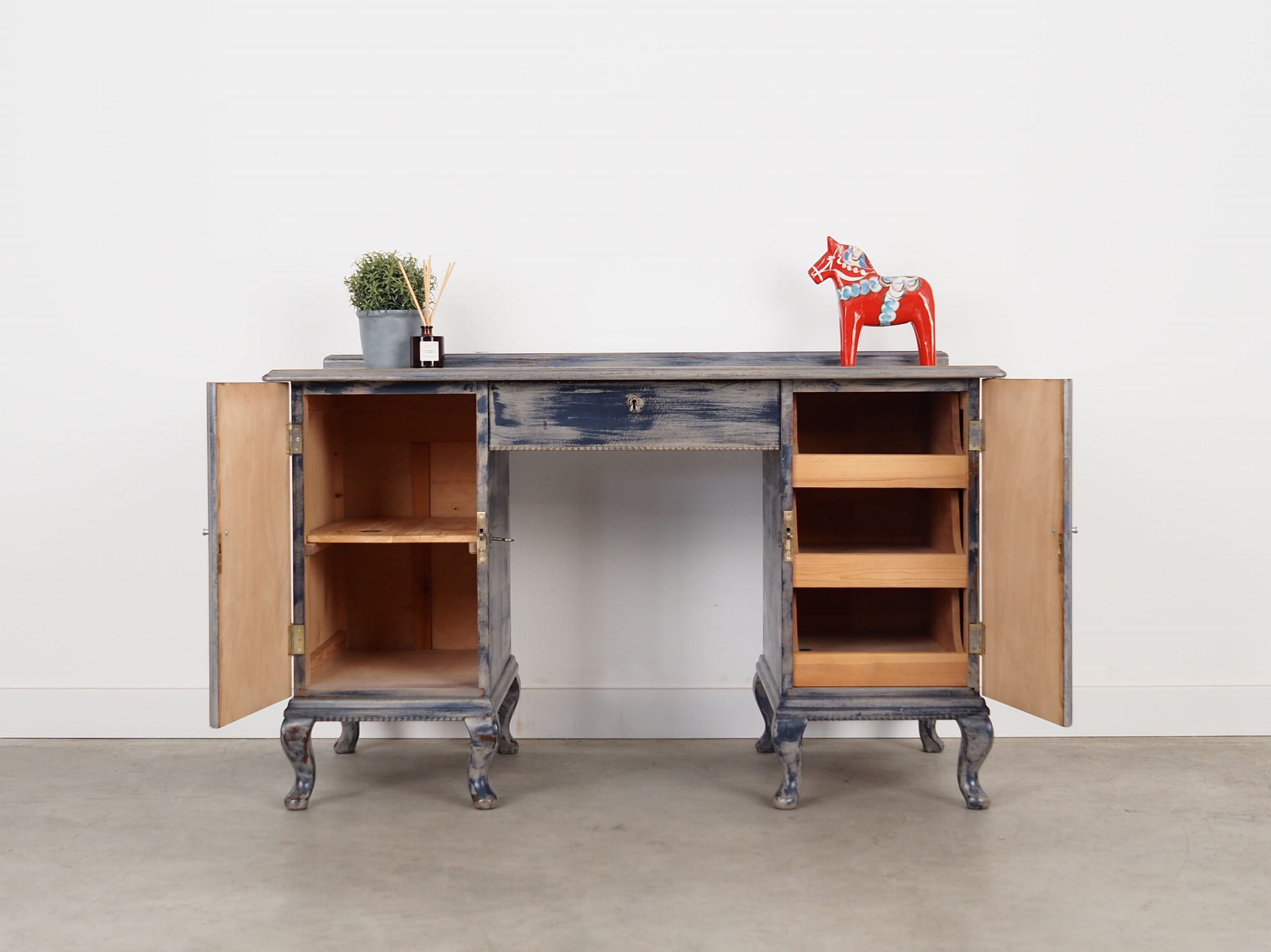 Vintage desk Pine grey 1960s