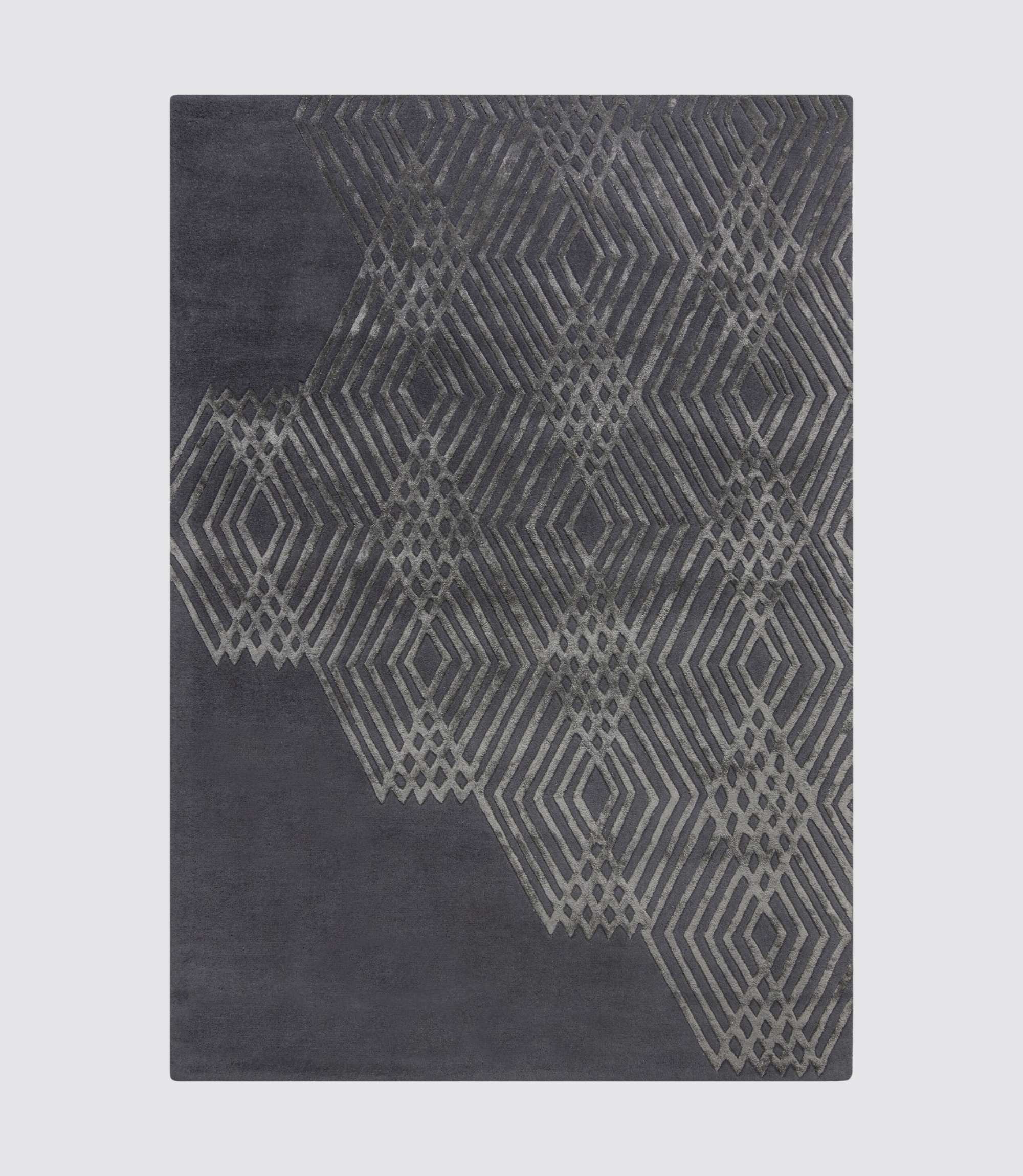Wollmischteppich Architect Diamonds Grau 160 x 230 cm