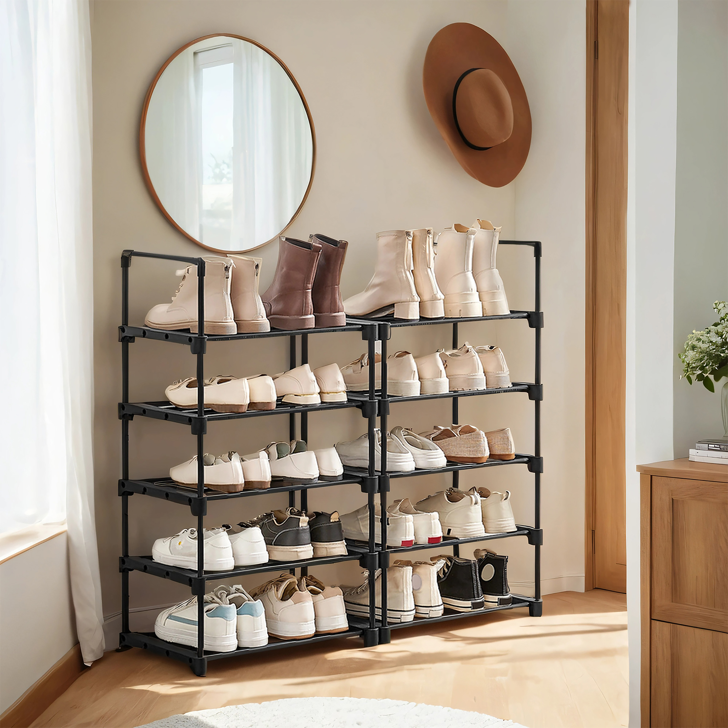 Ganmao Shoe Rack Metal Black
