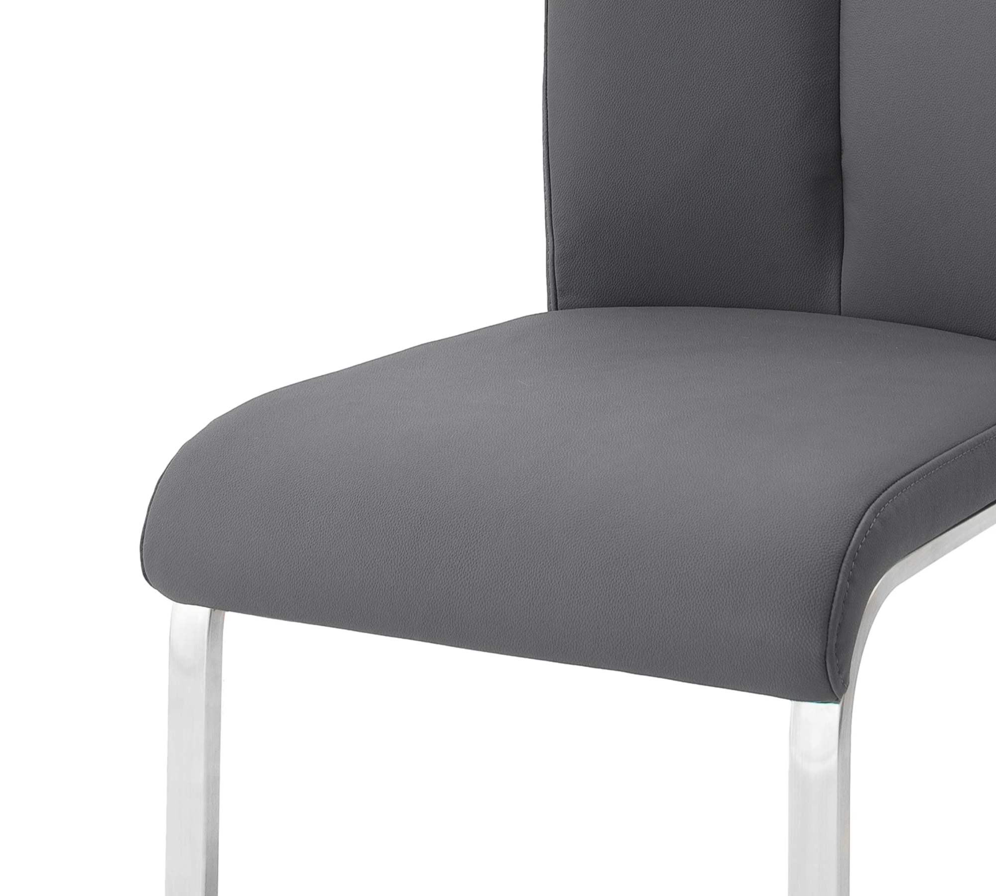 2x Freischwinger Metall Kunstleder Grau