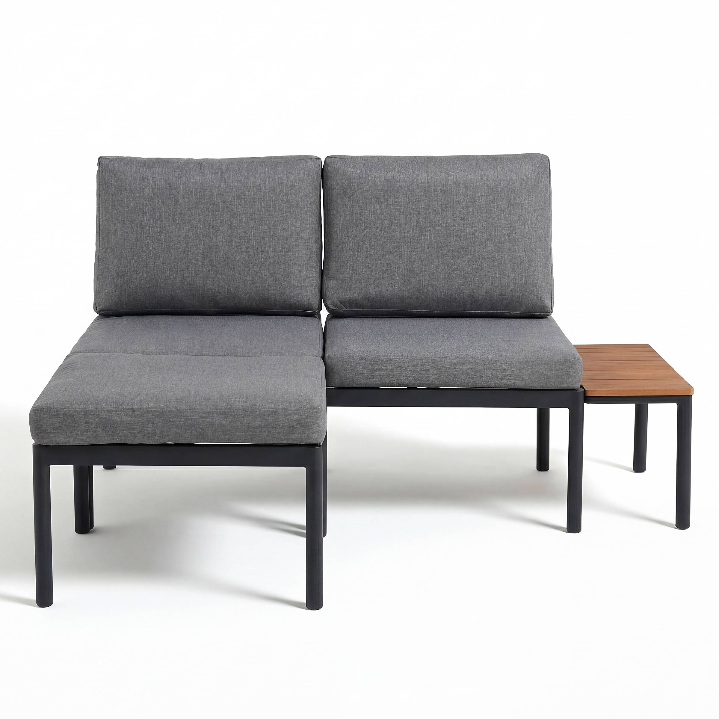 Lounge Set Cuva Set of 3 Aluminum Grey