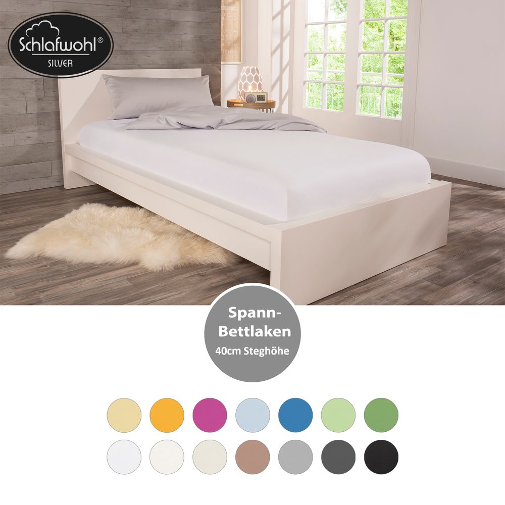 Spannleintuch für Boxspringbett aus Baumwolle Weiß