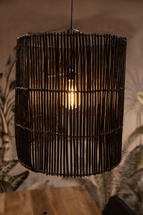 Hängelampe Rattan Schwarz ø50cm