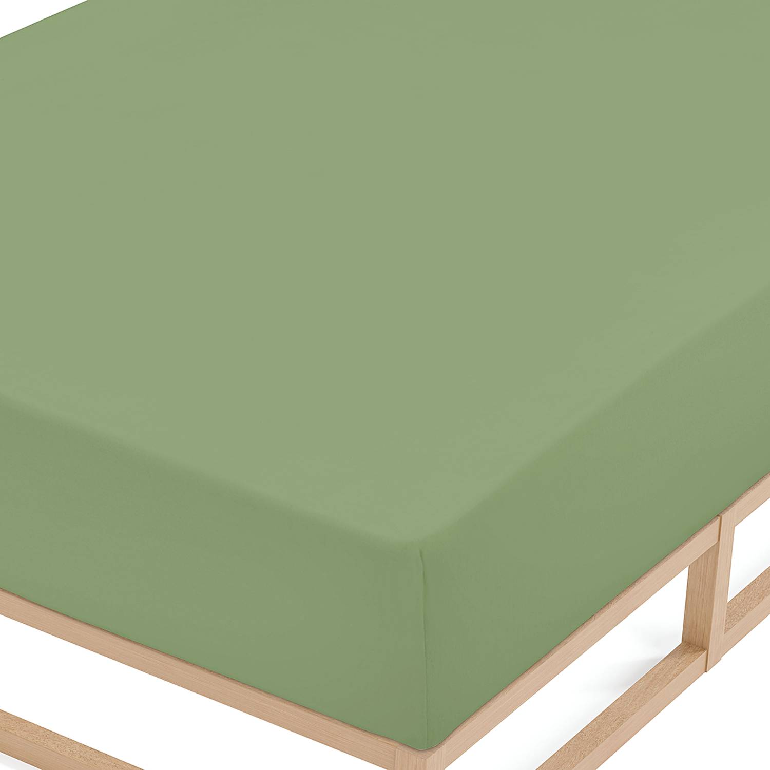 Feinbiber Spannbetttuch Baumwolle Grün 140-160 x 200cm