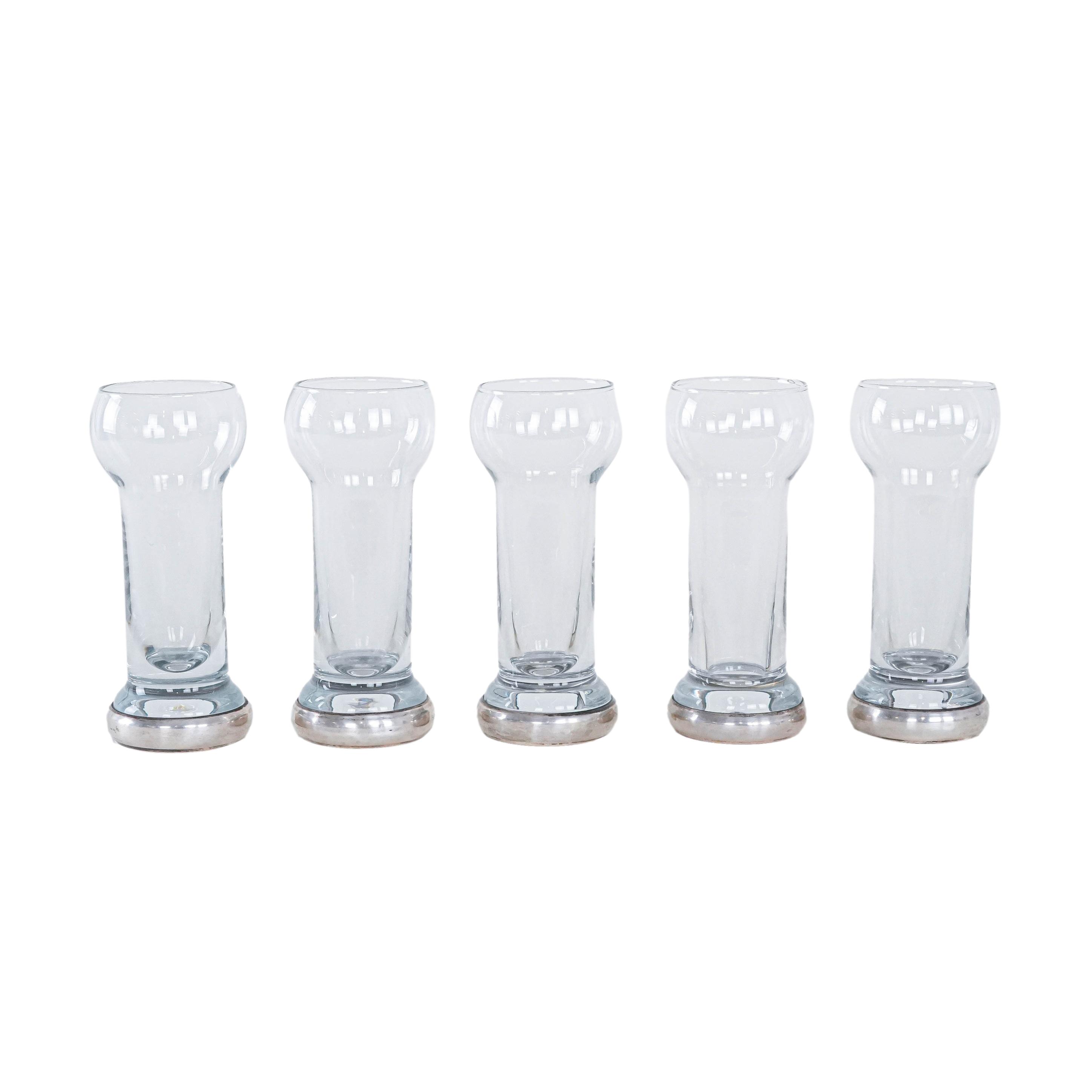 5er-Set Gläser Transparent 1970er Jahre