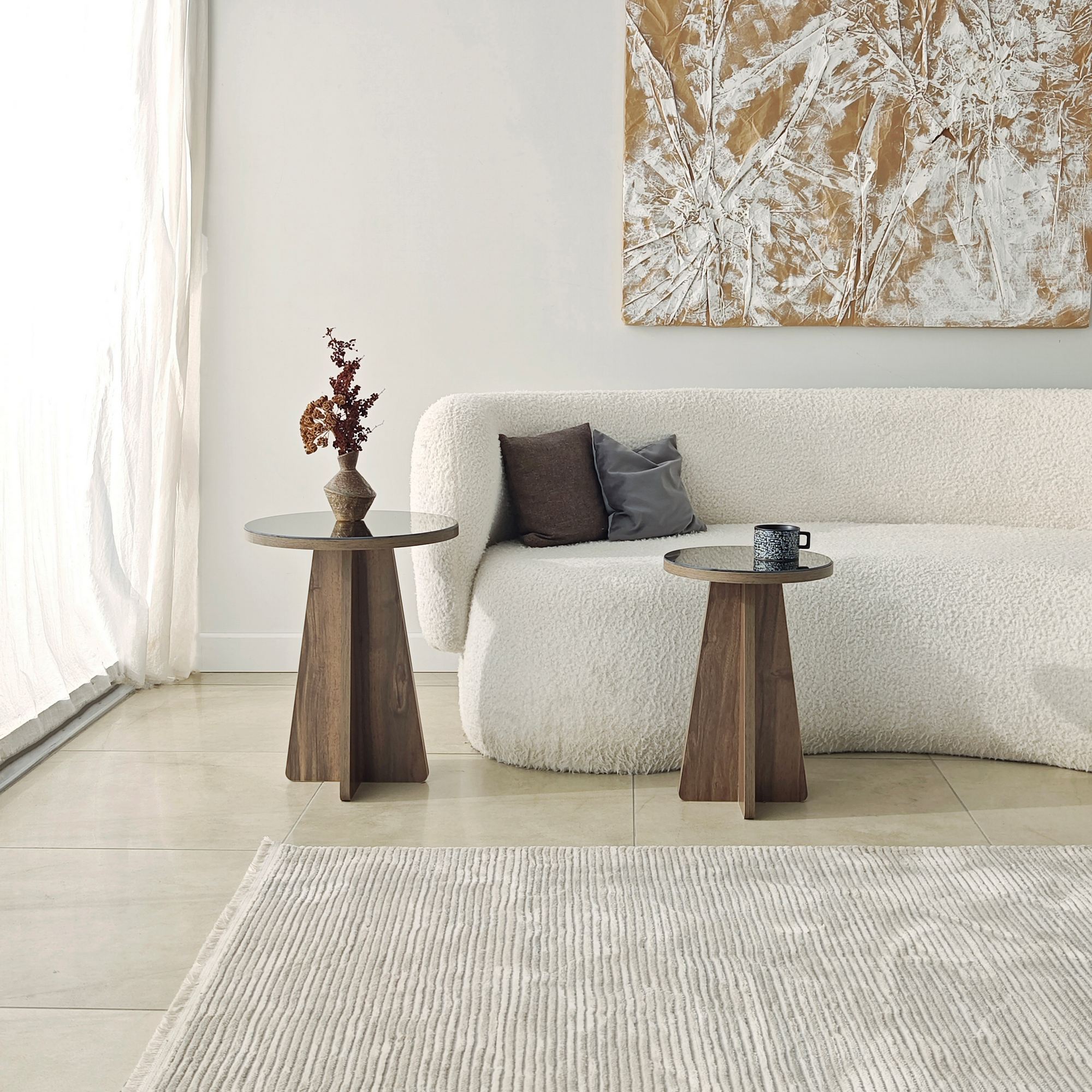 Luna 2 Side table Set of 2 Walnut