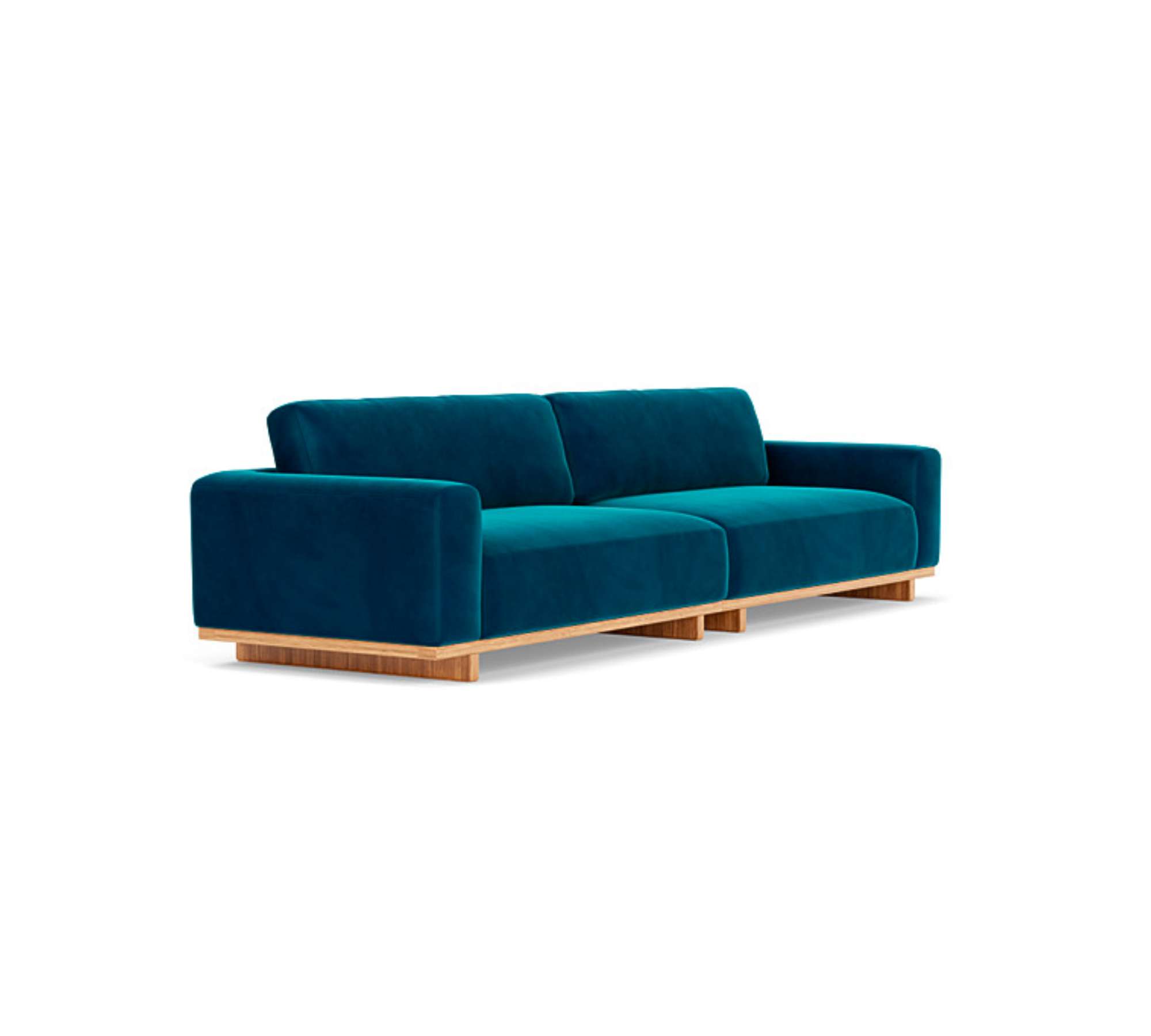 Aya Sofa 4-Sitzer Velour Lux Petrol