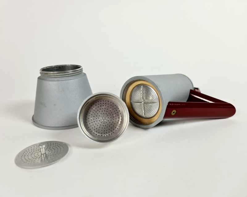 Vintage Espressomaschine Aluminium Silber