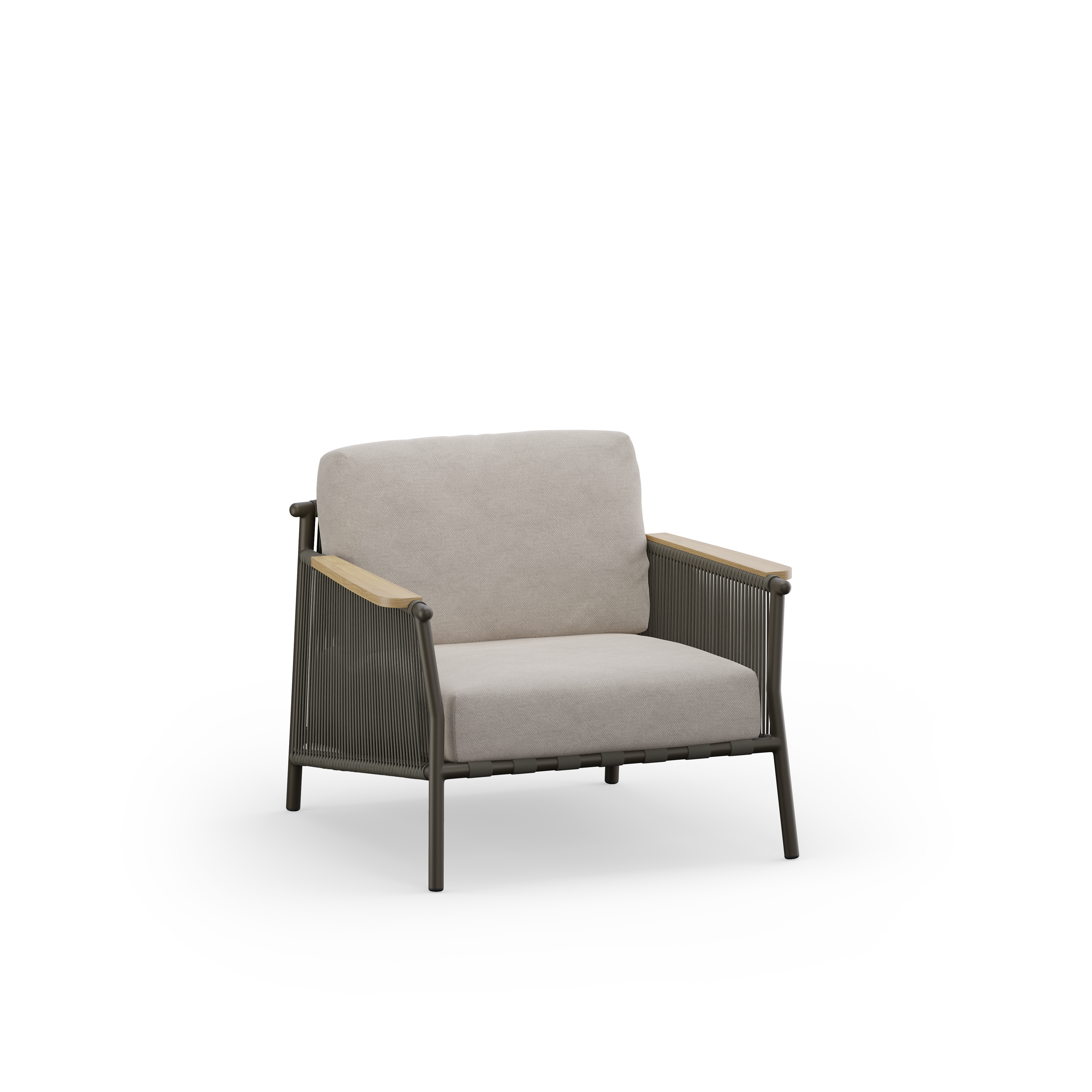 SCOOP Sessel Lava Braun Kissen Beige