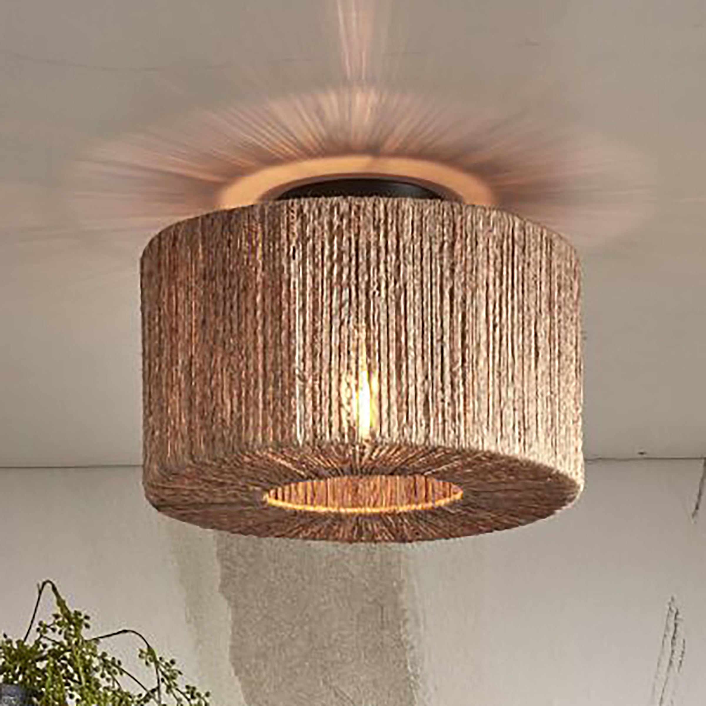 Deckenleuchte Iguazu Typ D Beige Eisen Jute