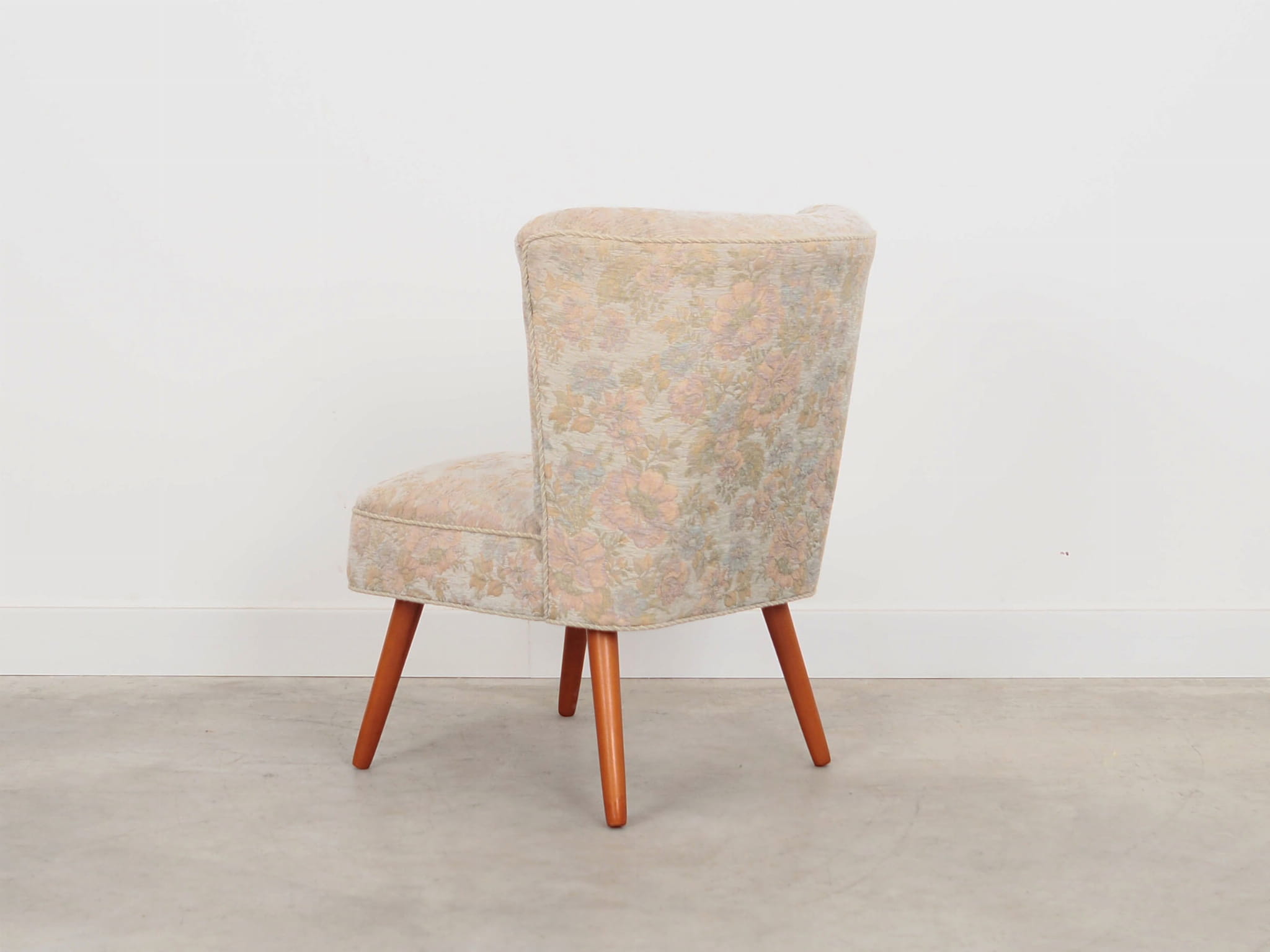 2x Vintage Armchairs Beech wood Textile Beige 1970s