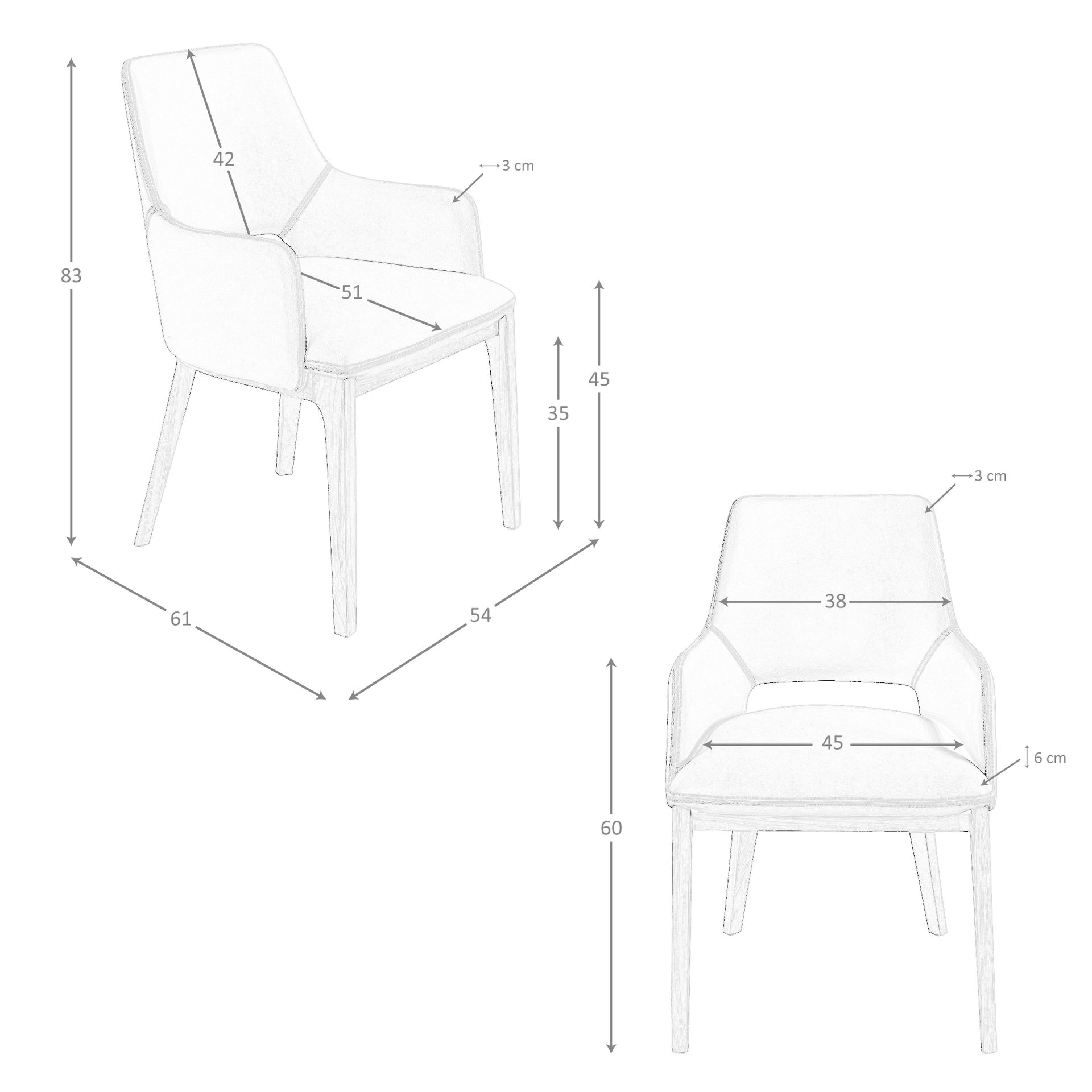 Dining chair faux leather brown