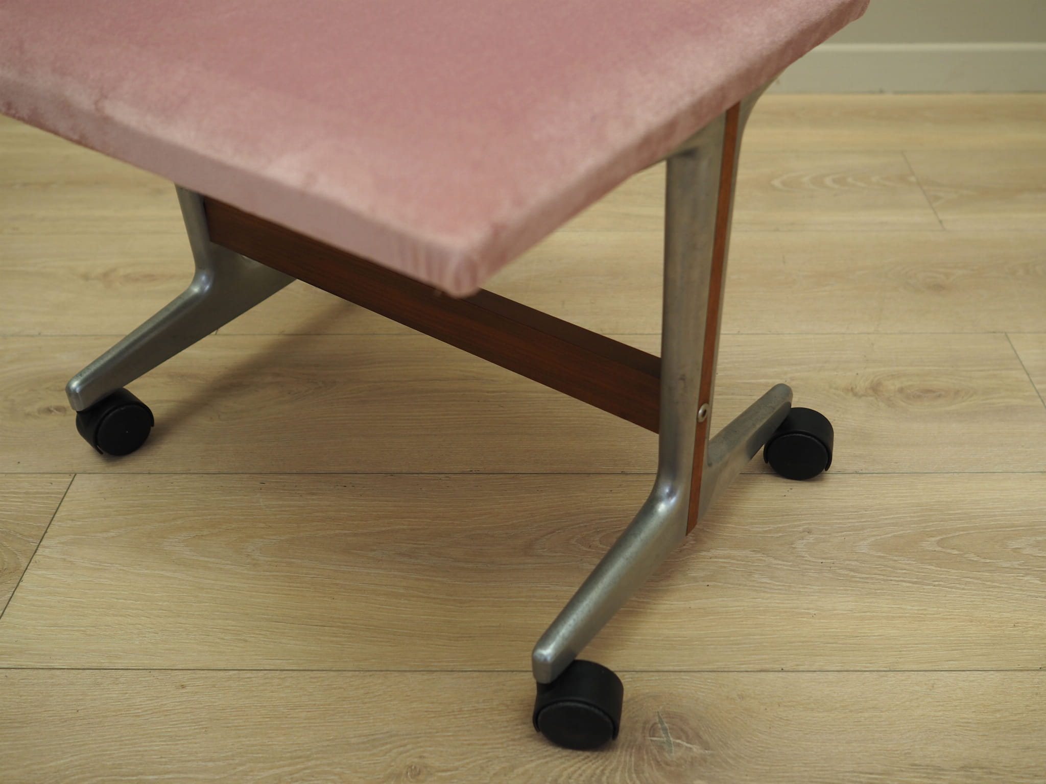 Vintage footstool Textile Wood Pink 1960s