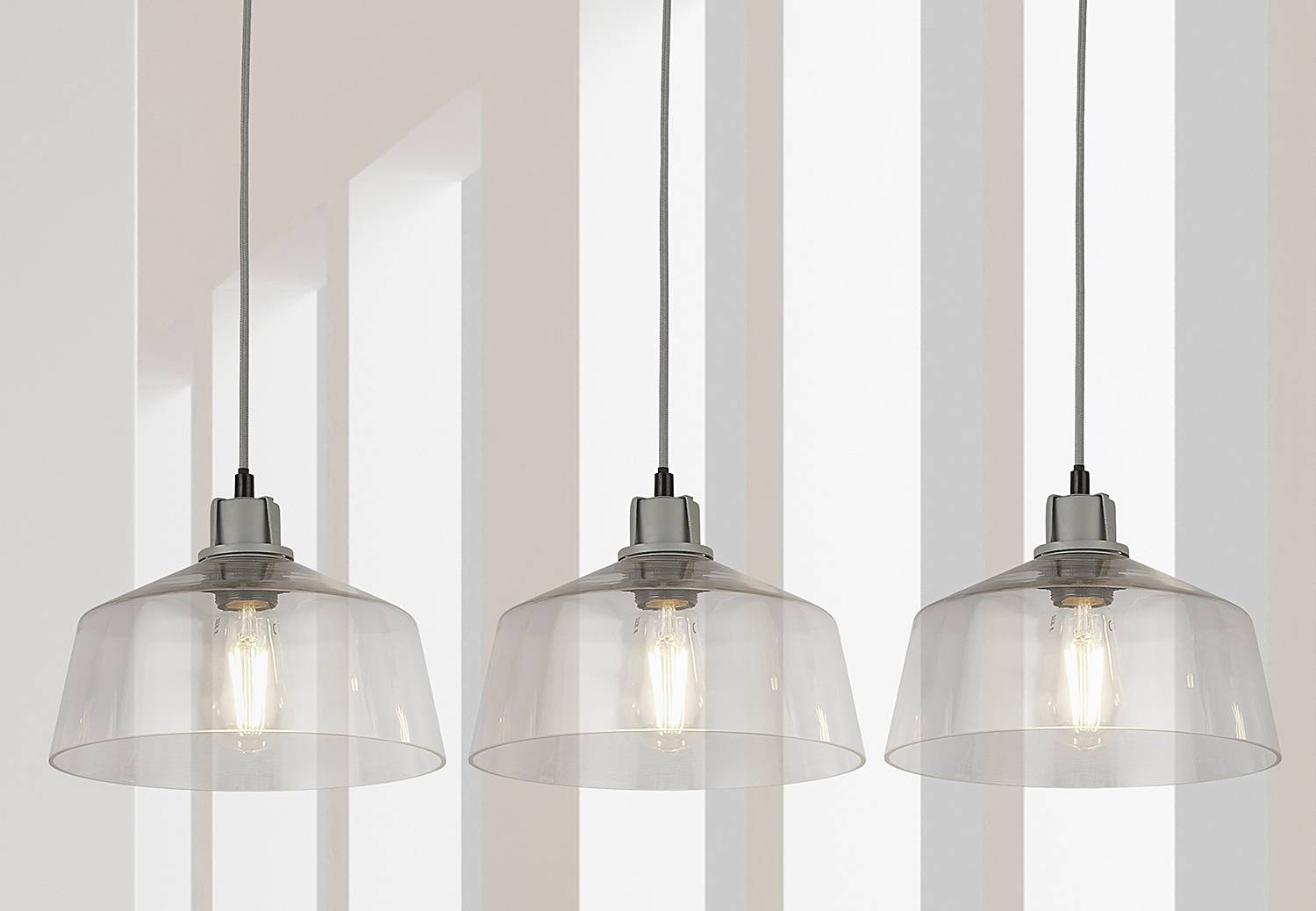 Odeon 3-light pendant light steel gray