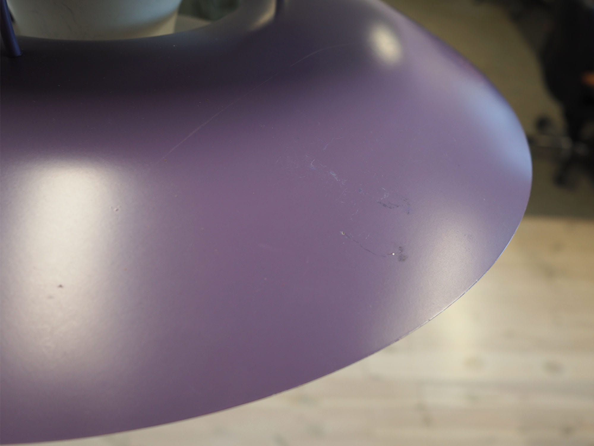 Vintage Pendant Lamp Metal Violet 1970s