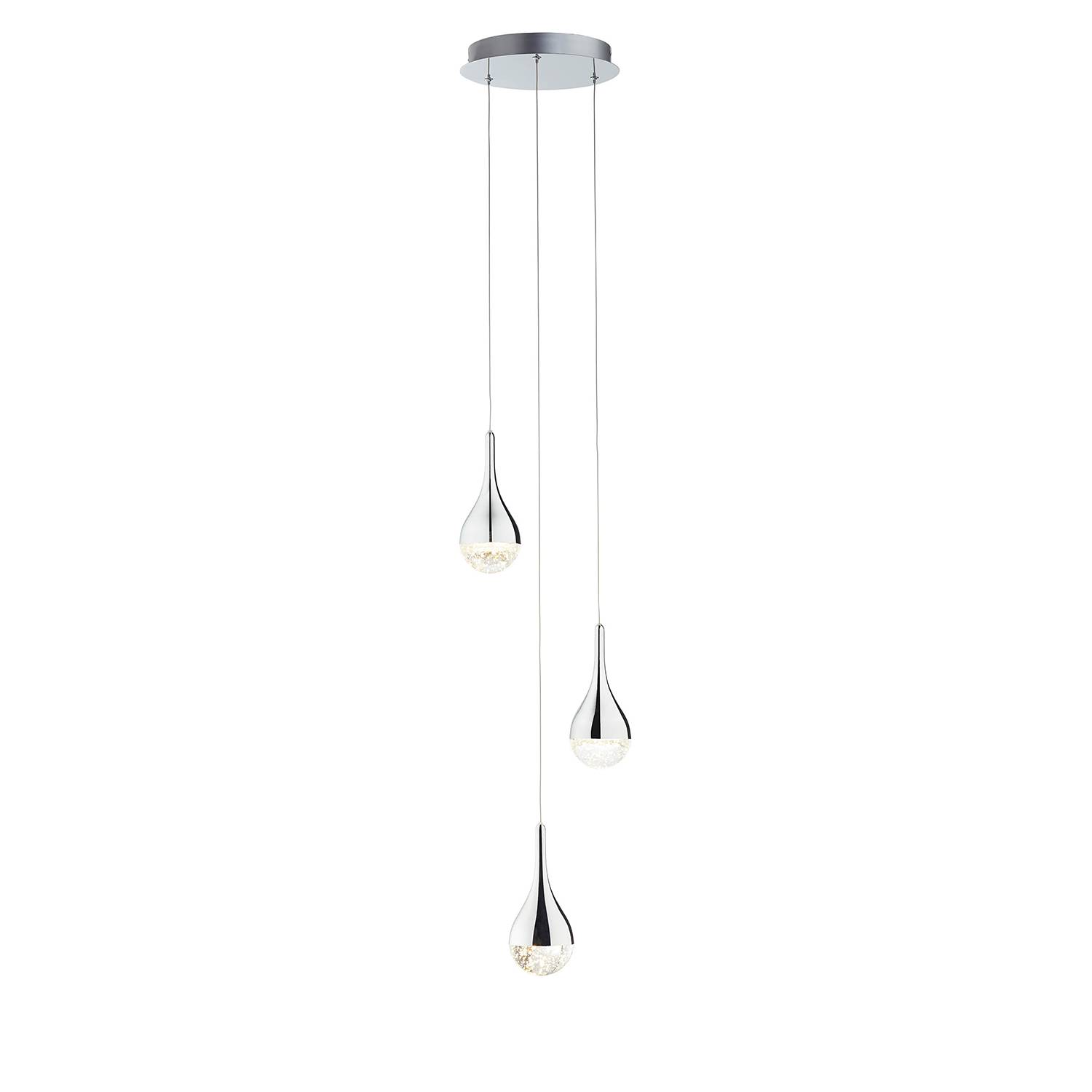 LED-Pendelleuchte Frizzante Glas Stahl Flammenanzahl: 3
