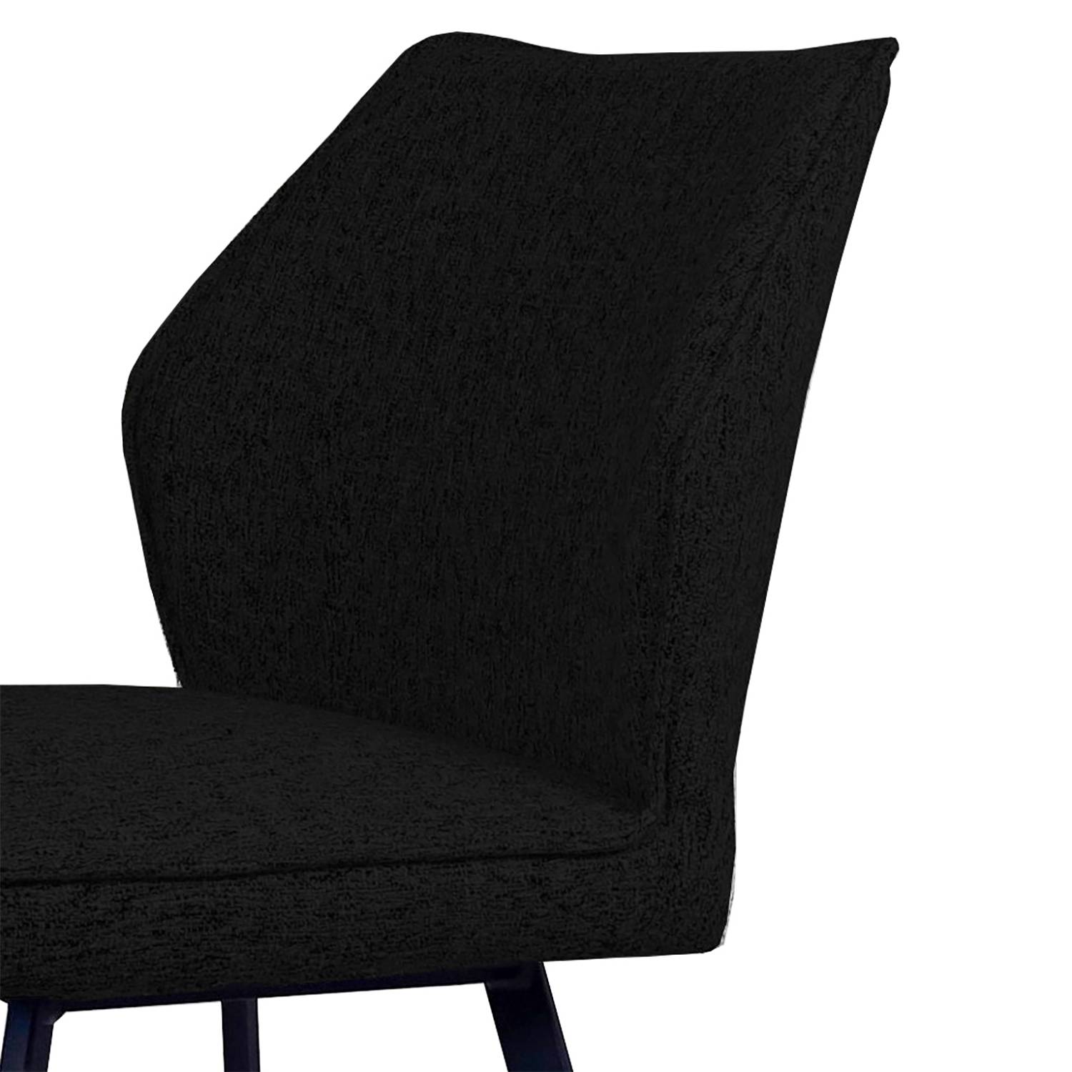 Esszimmerstuhl Togay Eisen Samt Schwarz