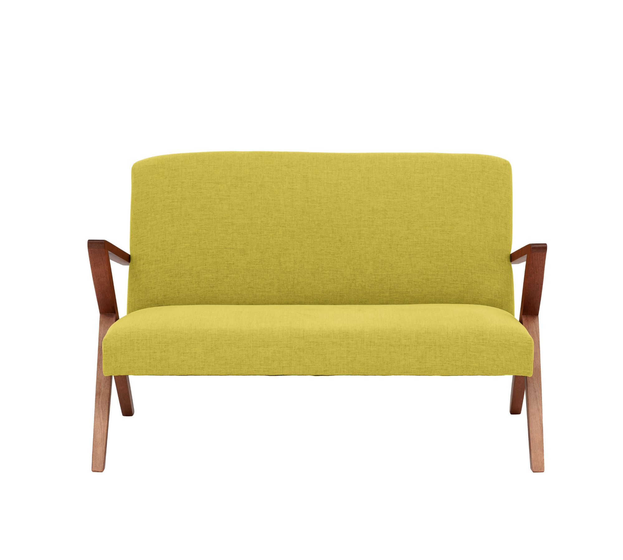Retrostar 2er Sofa New Life Nussbaum Beizung Pistaziengrün